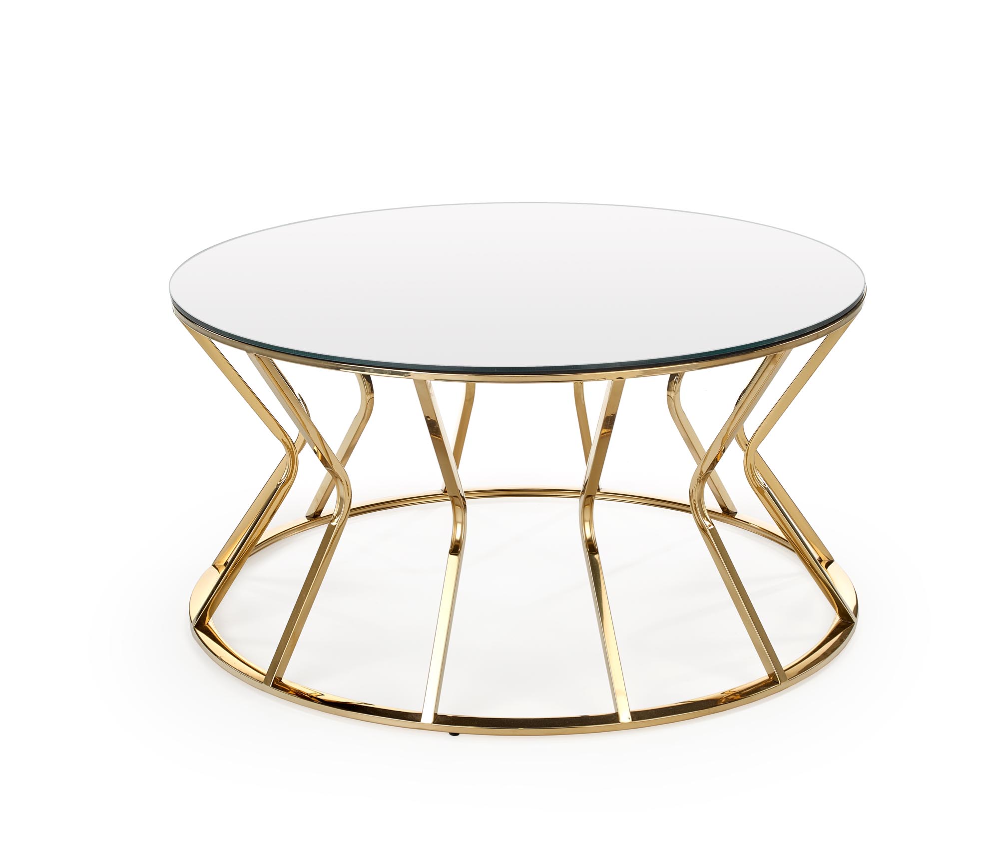 Konferenční stolek Afina - zrcadlo / zlatá afina Konferenční stolek Zrcadlo / Žlutý
