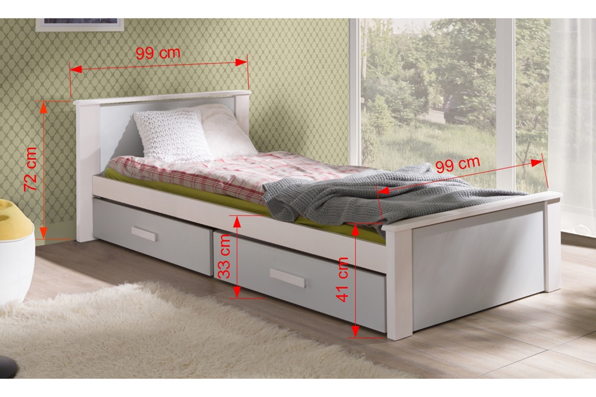 Detská posteľ Puttio Posteľ dzieciece prízemná Puttio - Rozmery 