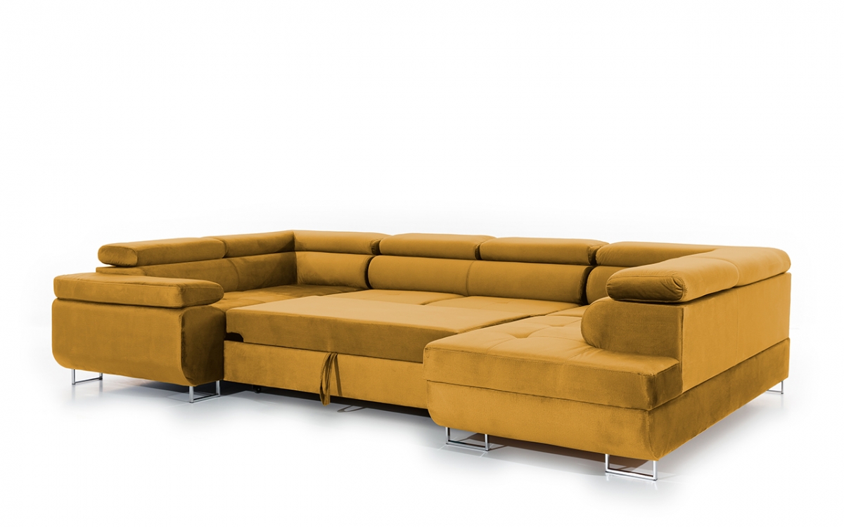 Moderná rohová sedacia súprava Annabelle U - chrómové nožičky Rohová sedacia súprava annabelle u rozkladany do spania  