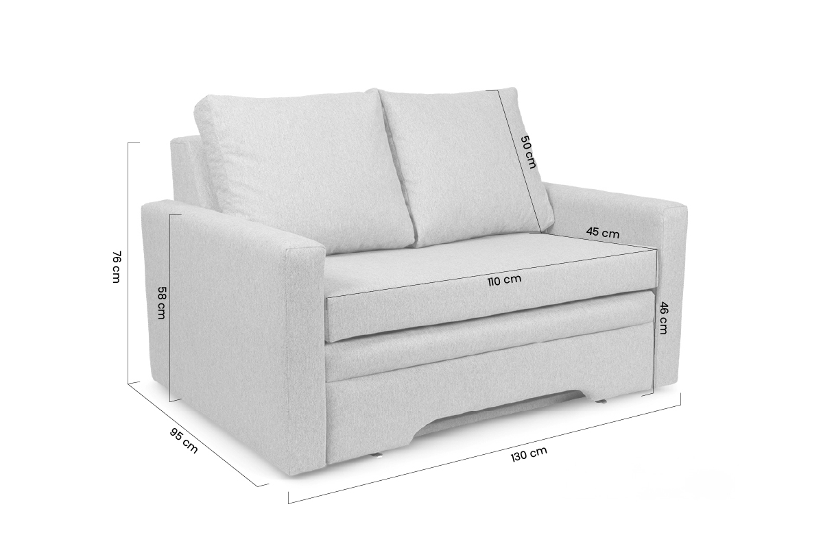 Rozkladacia pohovka Anafia 130 cm Pohovka rozkladana s úložným priestorom Anafia 