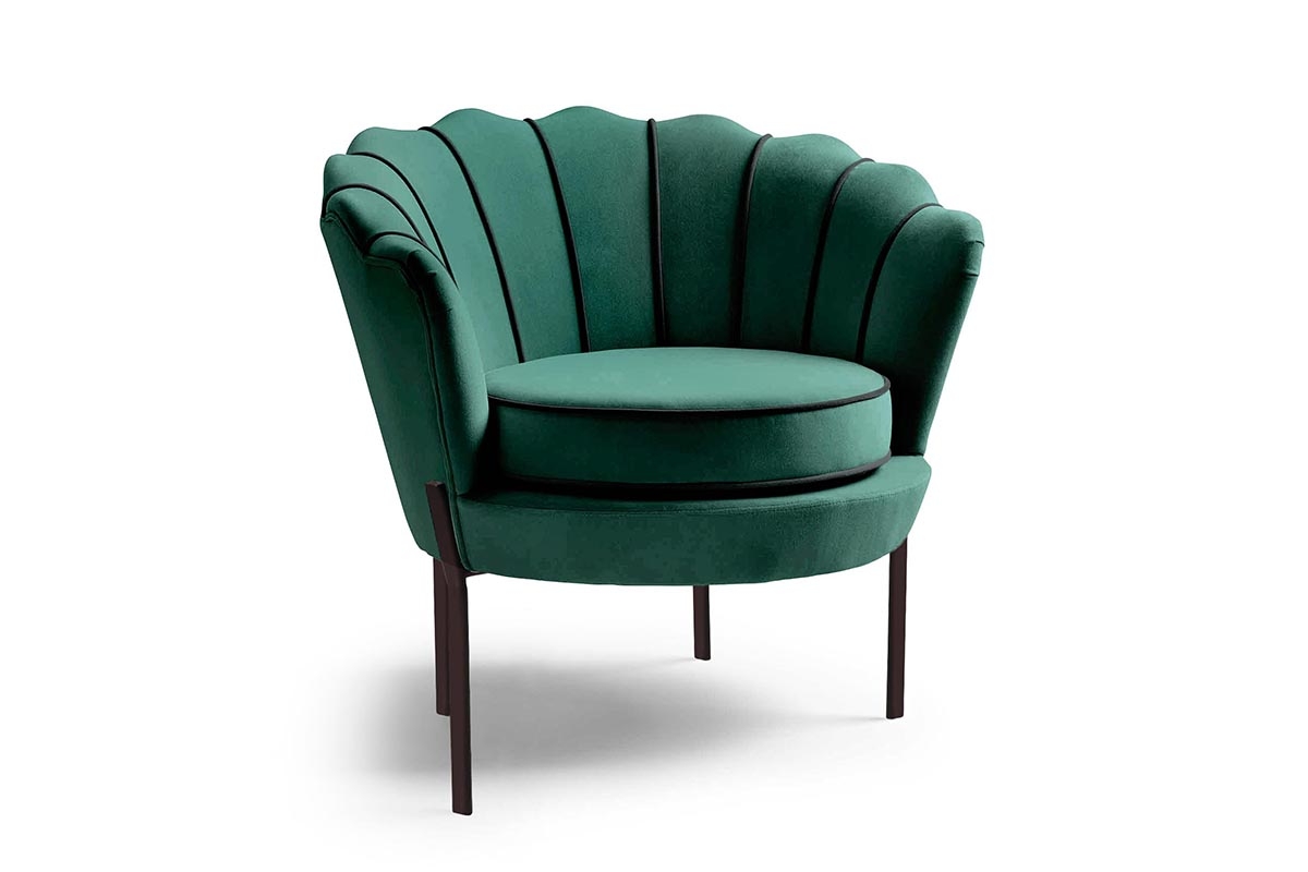 Křeslo Angelo - tmavě zelená / černá ANGELO Křeslo tmavý Zelený/ Černý