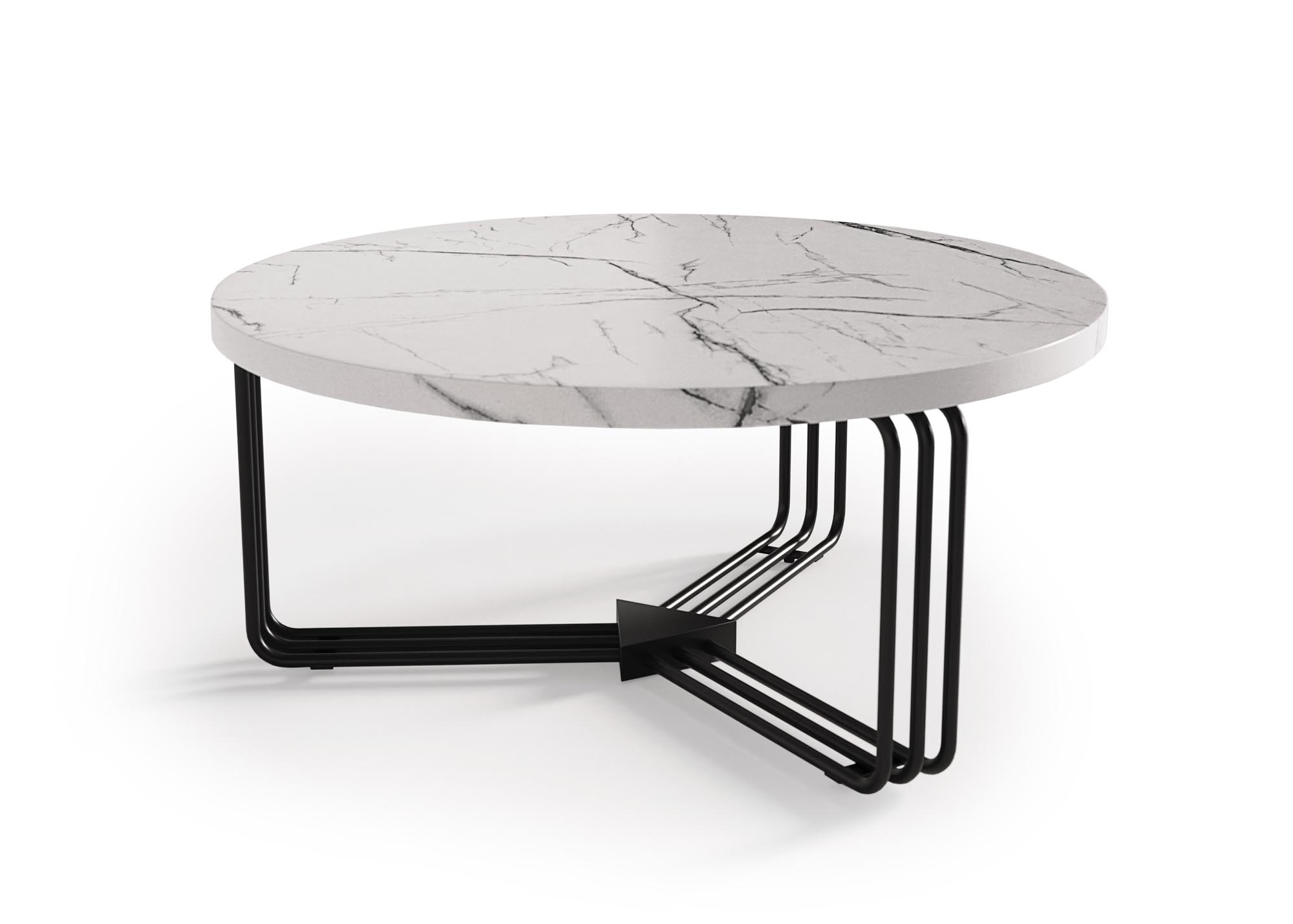ANTICA Konferenční stolek Deska - Bílý mramor, Rošt - Černý (2p=1szt) antica Konferenční stolek Deska - Bílý mramor, Rošt - Černý