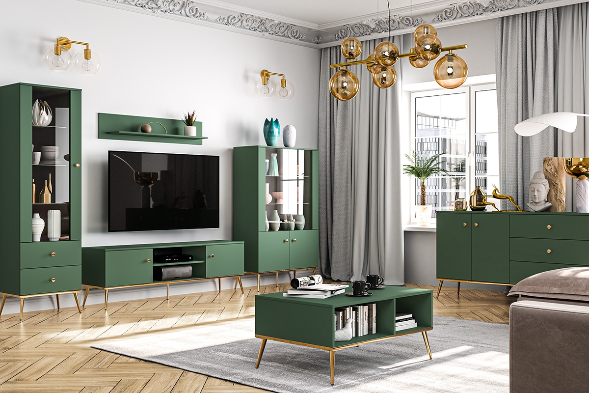 Konferenční stolek Euras 07 90x60 cm - labrador / zlaté nožky Zeloné Skříňky