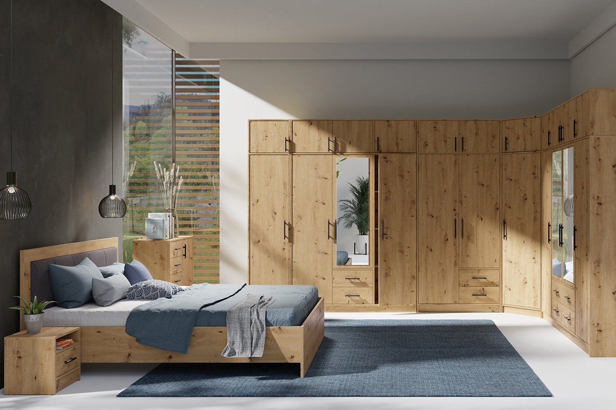 Nadstavec do rohovej skrine Smart SRN4 - 95x95 cm - dub artisan Nadstavec do Skrine naroznej Smart SRN4 - artisan - spálne Smart