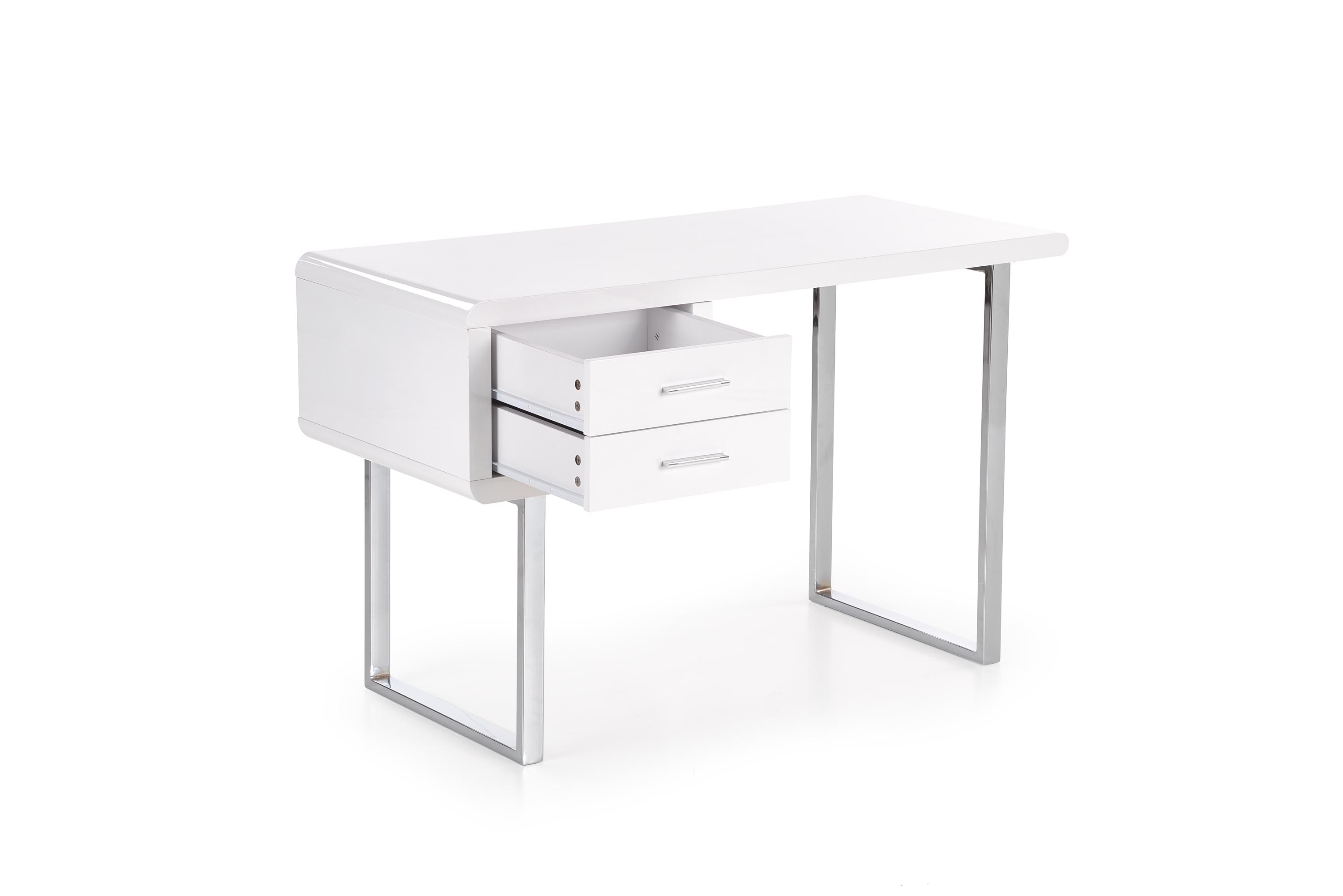 Moderný písací stôl B30 - biela / chrómová b30 Písací stôl Biely-Chrom