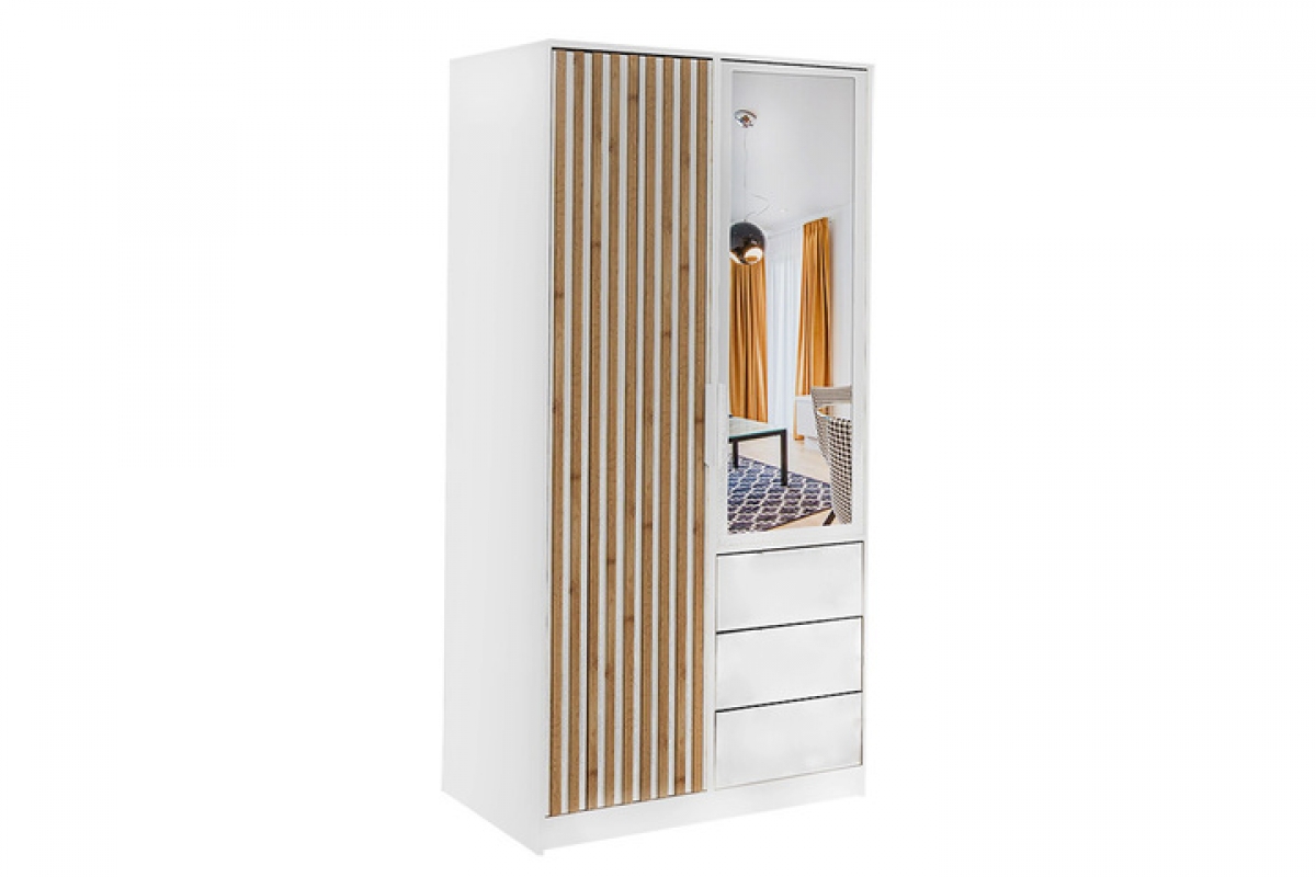 Šatníková skriňa Bali 100 cm s nadstavcom - biela Skriňa Bali Lux D2