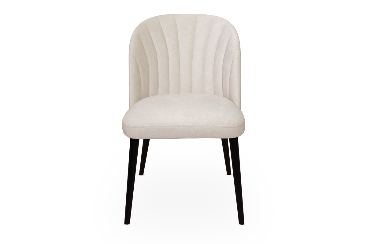 Čalúnená stolička Azarro 2 - béžový ľahkočistiteľný zamat Cloud 03 / čierne nohy Stolička do jedálne