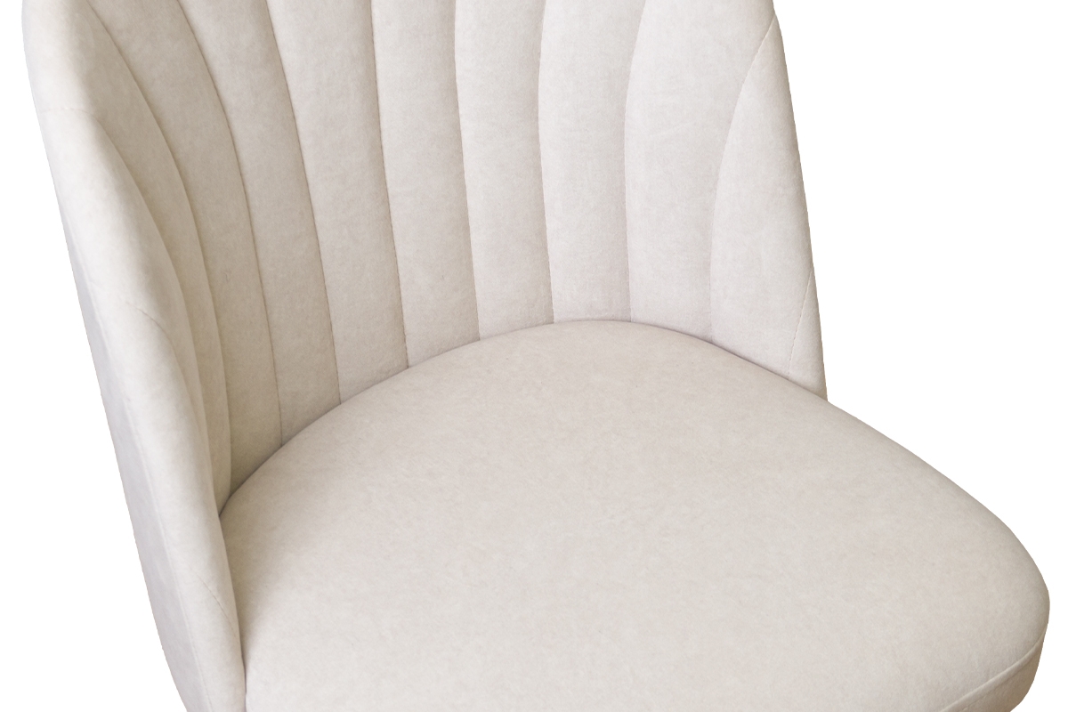 Čalúnená stolička Azarro 2 - béžový ľahkočistiteľný zamat Cloud 03 / čierne nohy Stolička