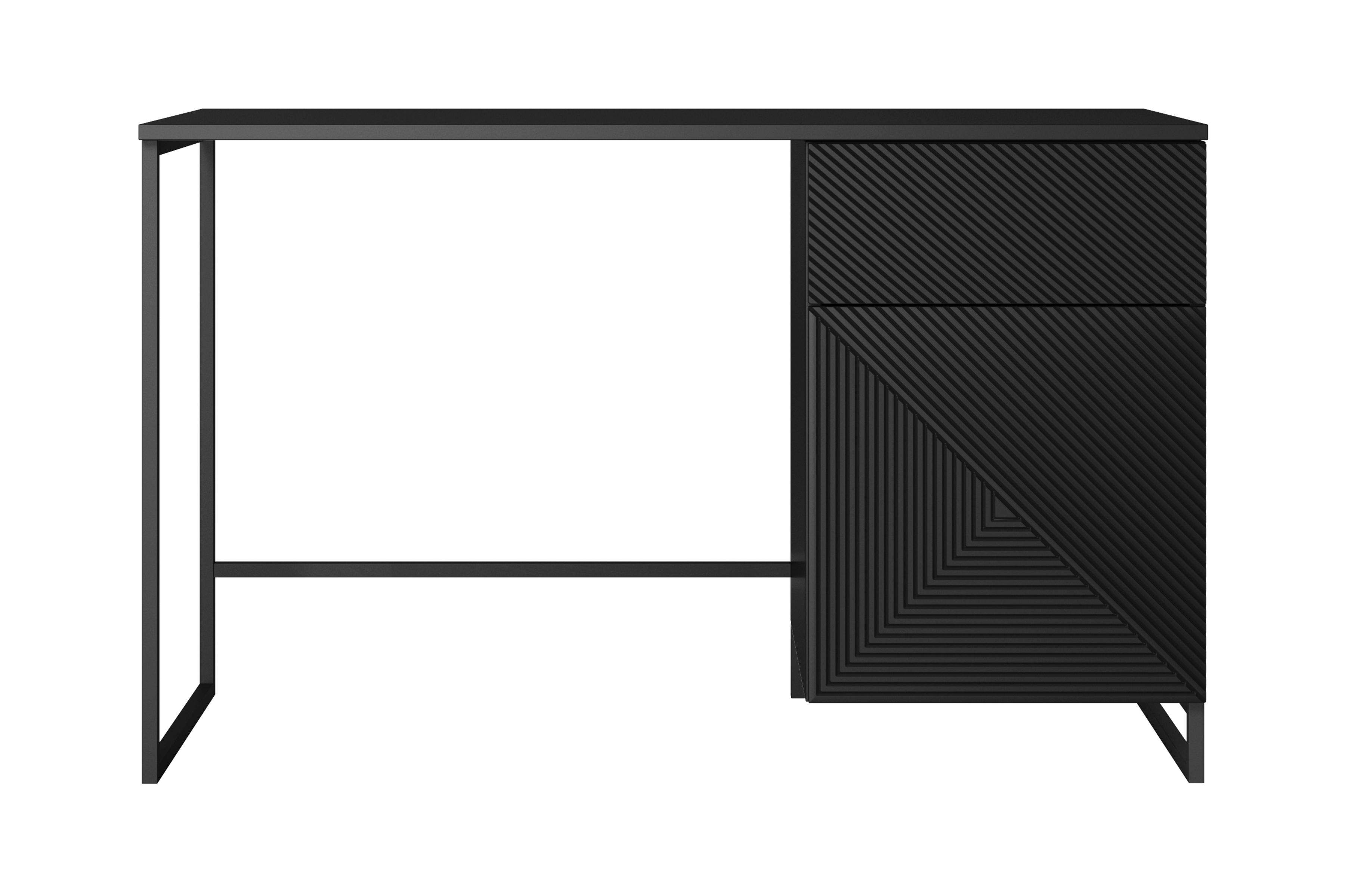 Písací stôl Asha 120 cm - čierny mat / čierne nohy Písací stôl Asha 120 cm z szuflada - Čierny mat / Čierny Rošt