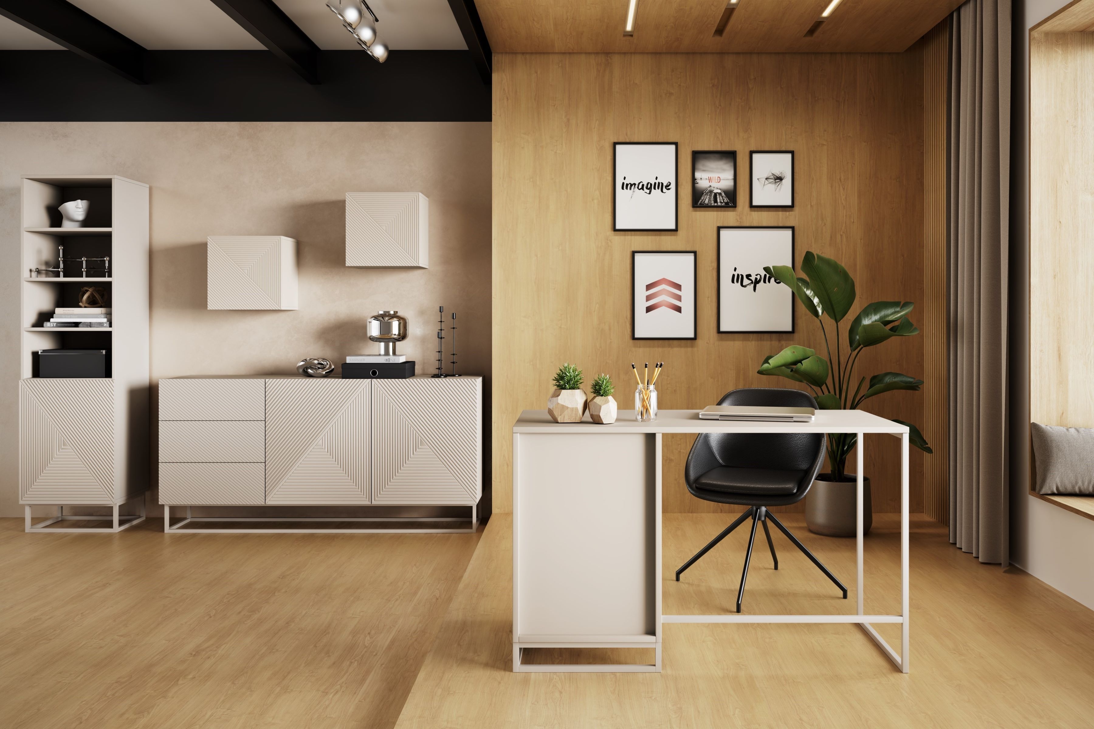 Psací stůl Asha 120 cm – kašmírová / kašmírový rám psací stůl Asha 120 cm z szuflada - kašmír / kašmírová Rošt