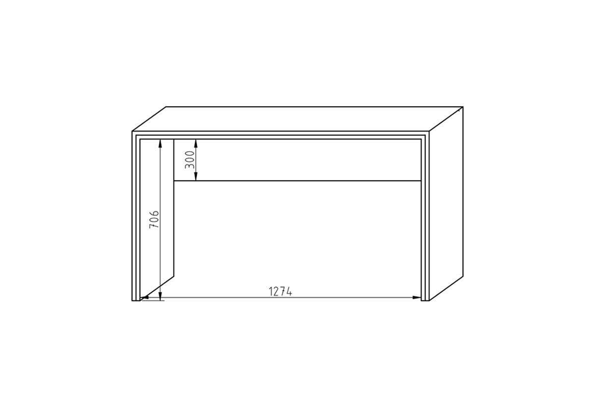 Kancelářský stůl Offi - 135x60 cm Psací stůl Rozměry