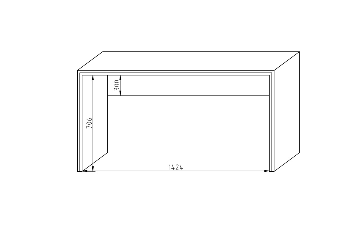 Písací kancelársky stôl Offi OF -BI 1500 Písací stôl Rozmery