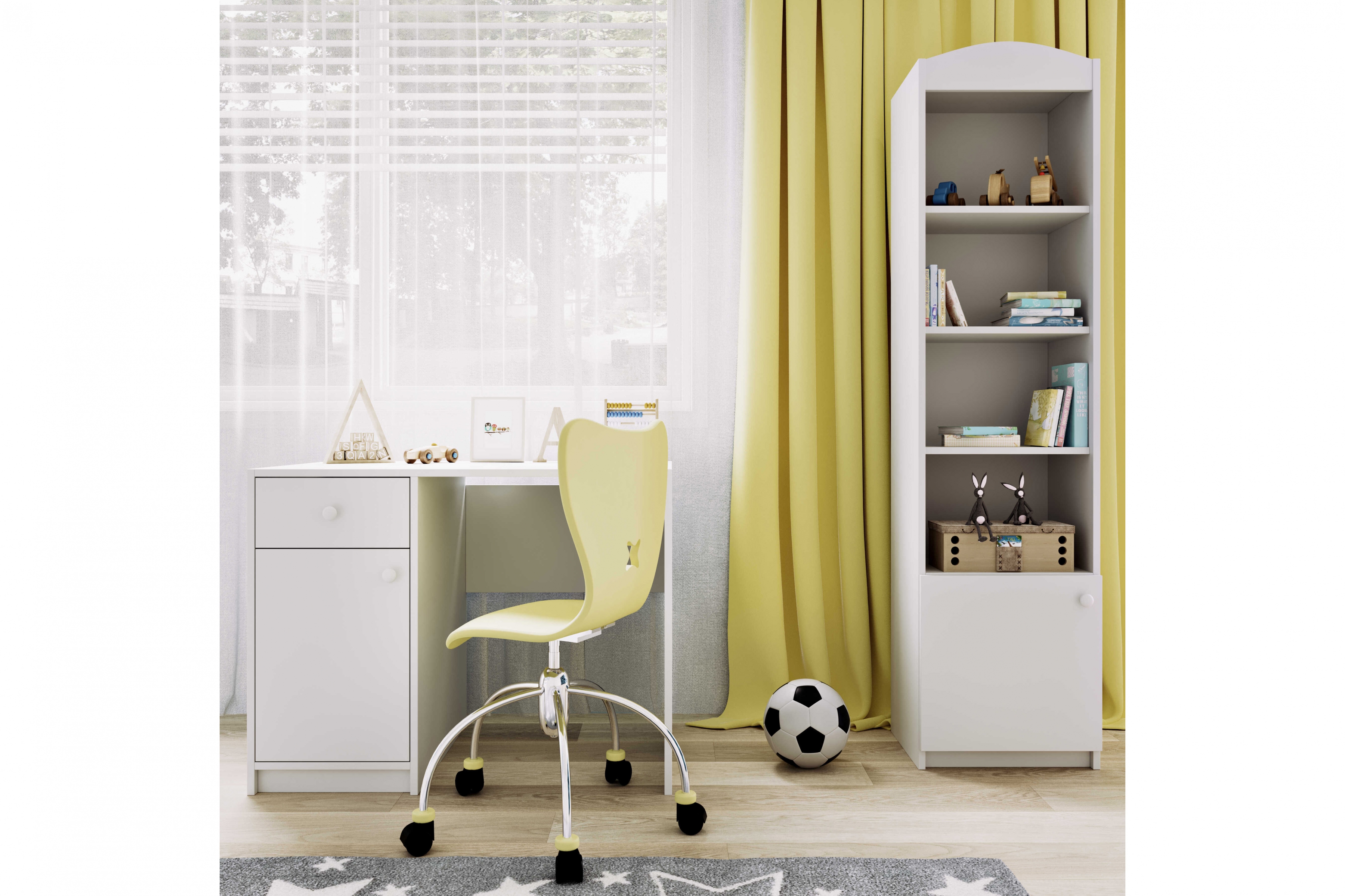 Detský písací stôl Bonzo 100 cm so zásuvkou - biela Písací stôl dzieciece Bonzo 100 cm z szuflada - Biely