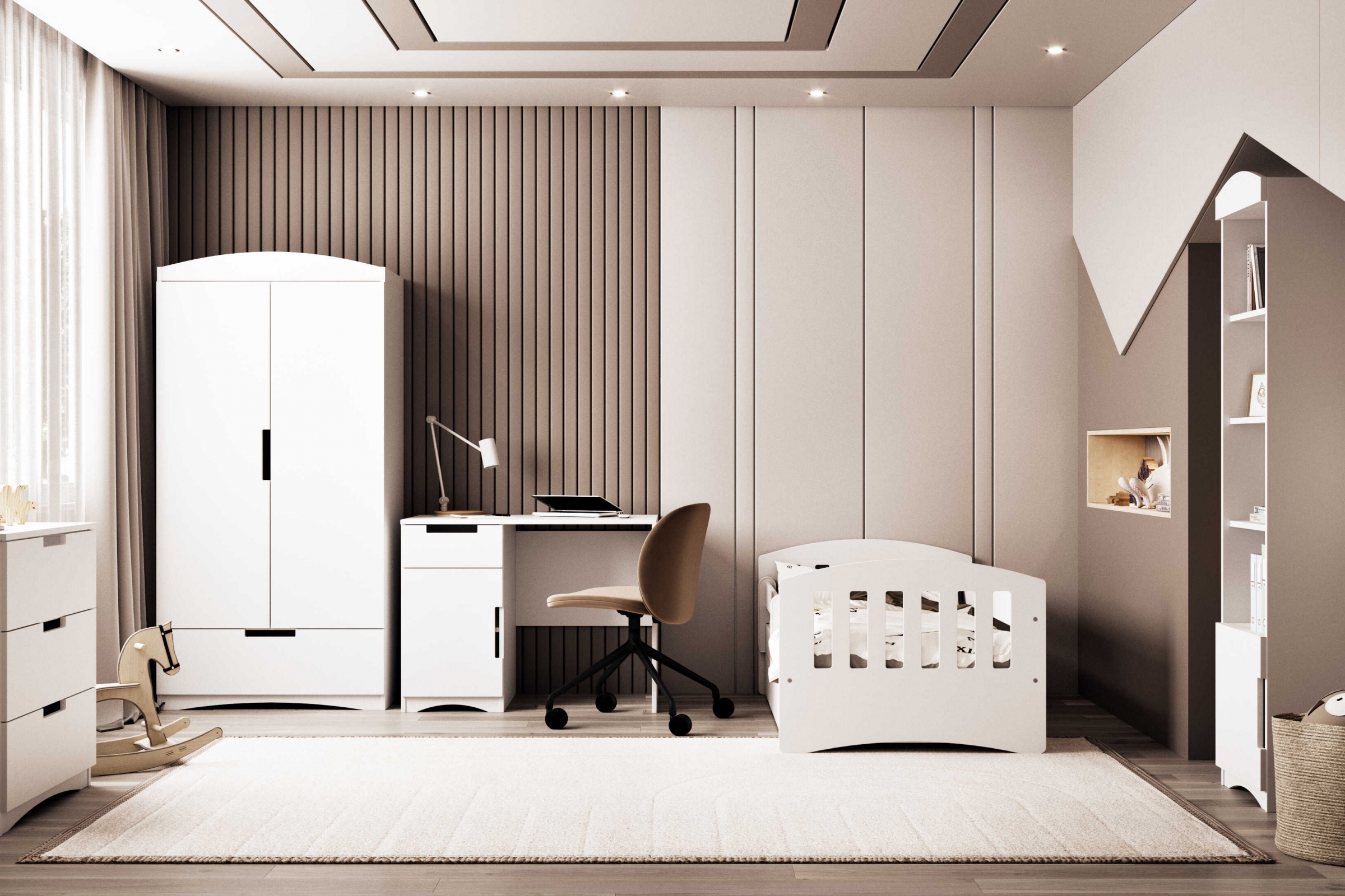 Dětský psací stůl Guli 100 cm se zásuvkou - bílá psací stůl dzieciece Guli 100 cm z szuflada - bílá