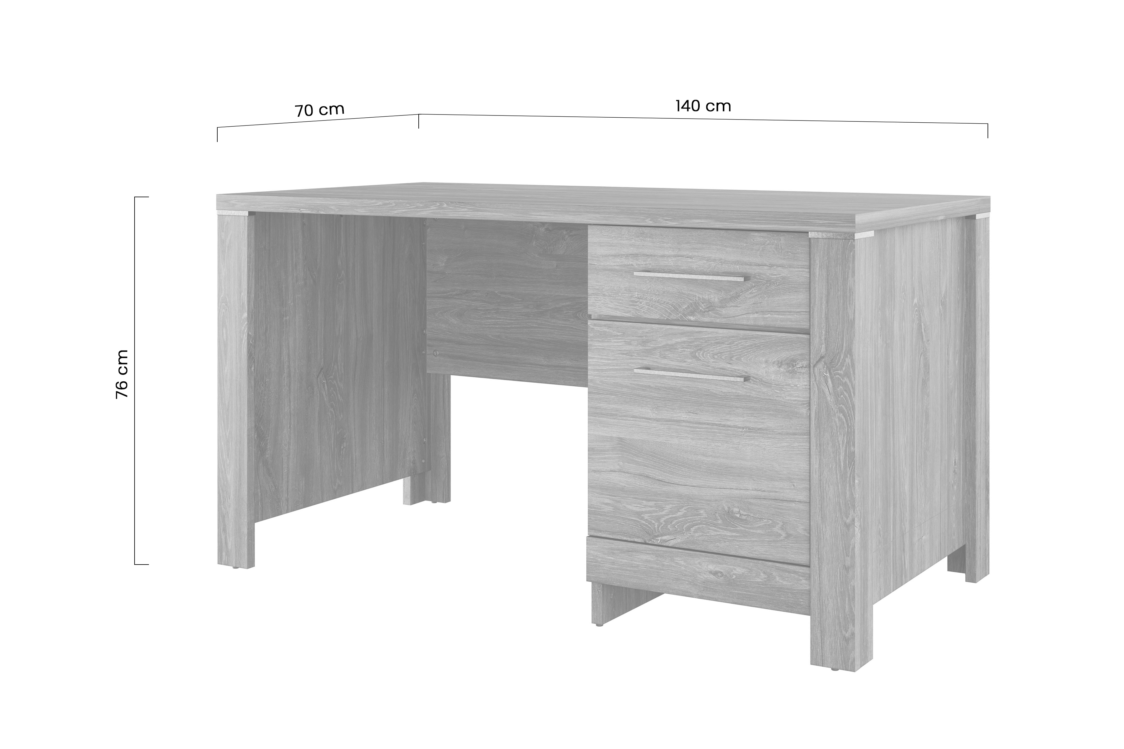 Písací stôl German so zásuvkou 140 cm - dub stirling Písací stôl German z szuflada 140 cm - Dub stirling