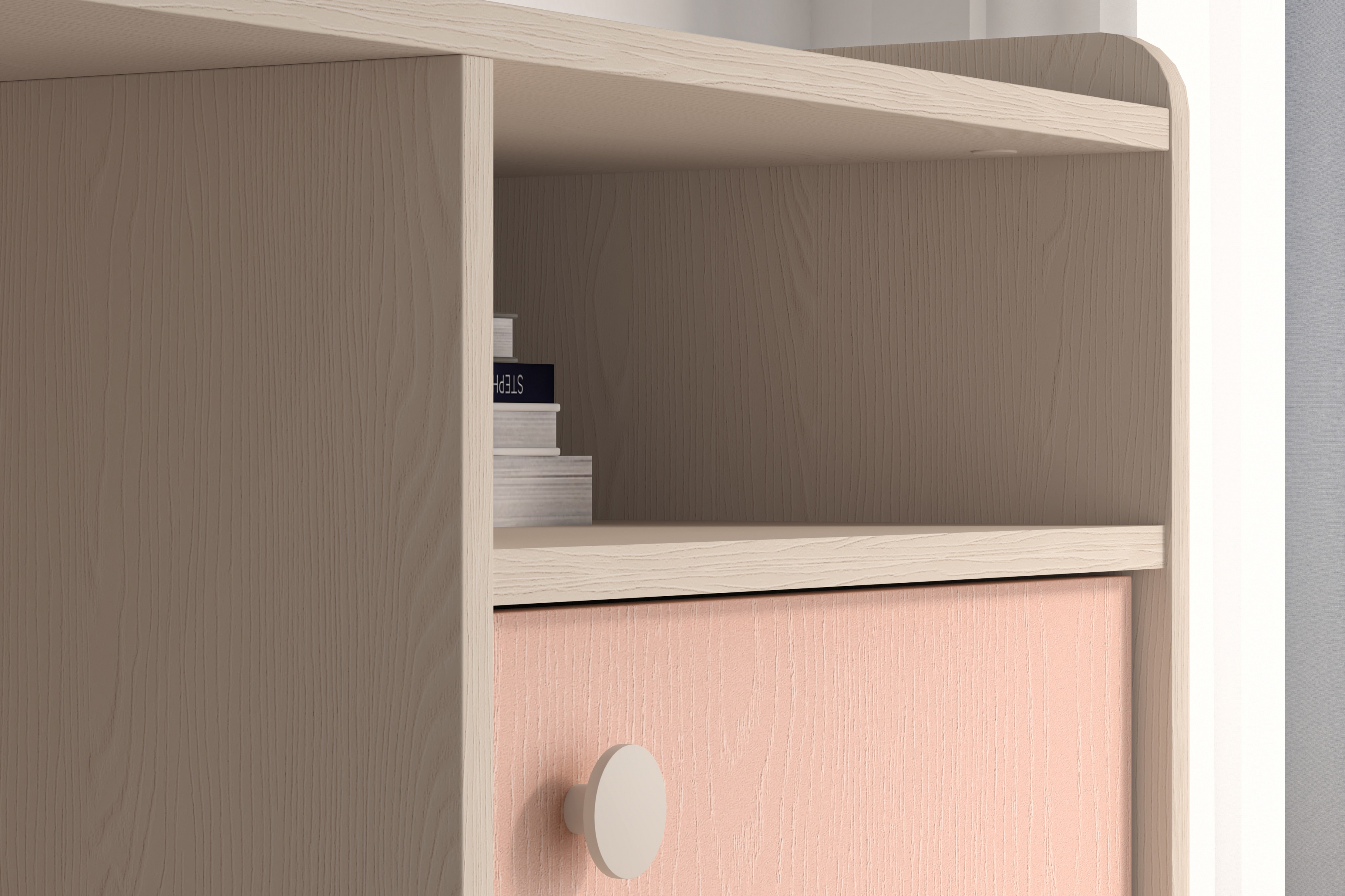 Dětský psací stůl Marla 120 cm - pouštní písek / růžová psací stůl Marla 120 cm - piasek pustyni / millenial pink