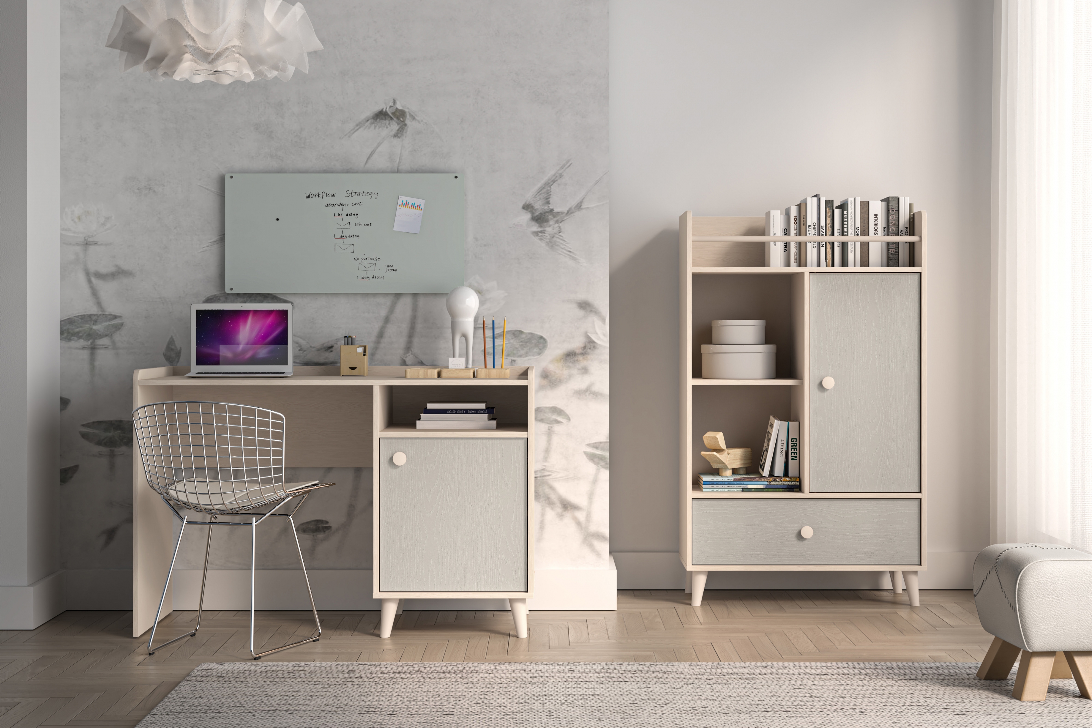 Dětský psací stůl Marla 120 cm - pouštní písek / šedá pallad psací stůl Marla 120 cm - piasek pustyni / šedá pallad