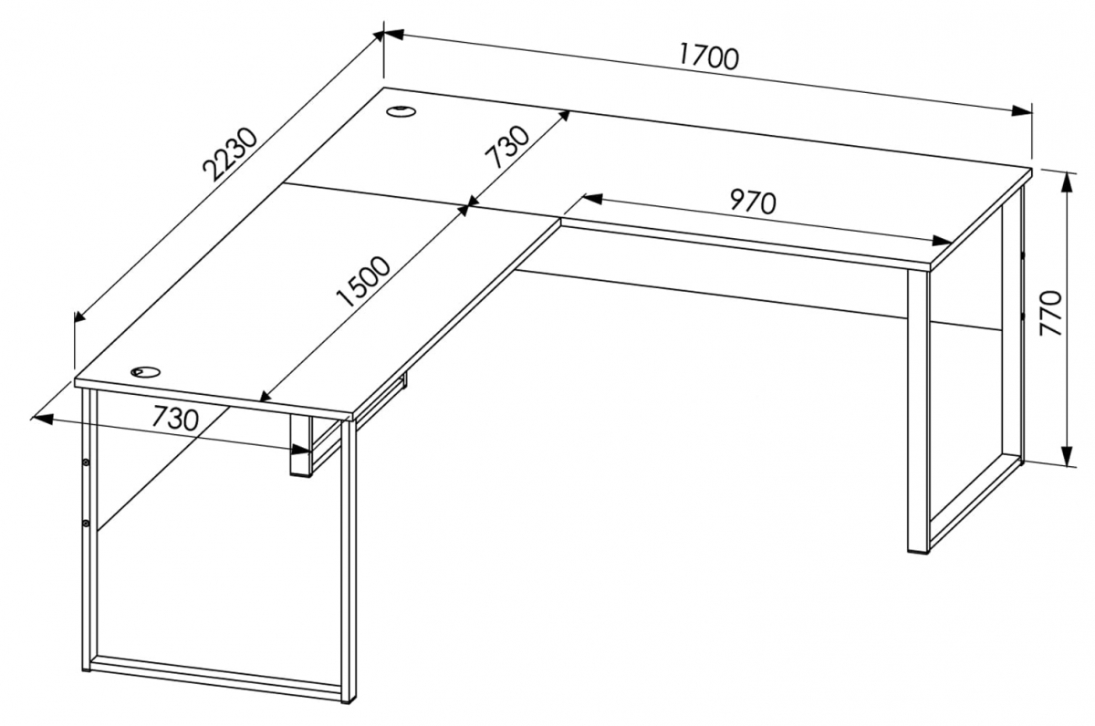 Písací stôl narozne Brego 223 cm - Dub artisan/grafit Písací stôl narozne Brego 223 cm - Dub artisan/grafit