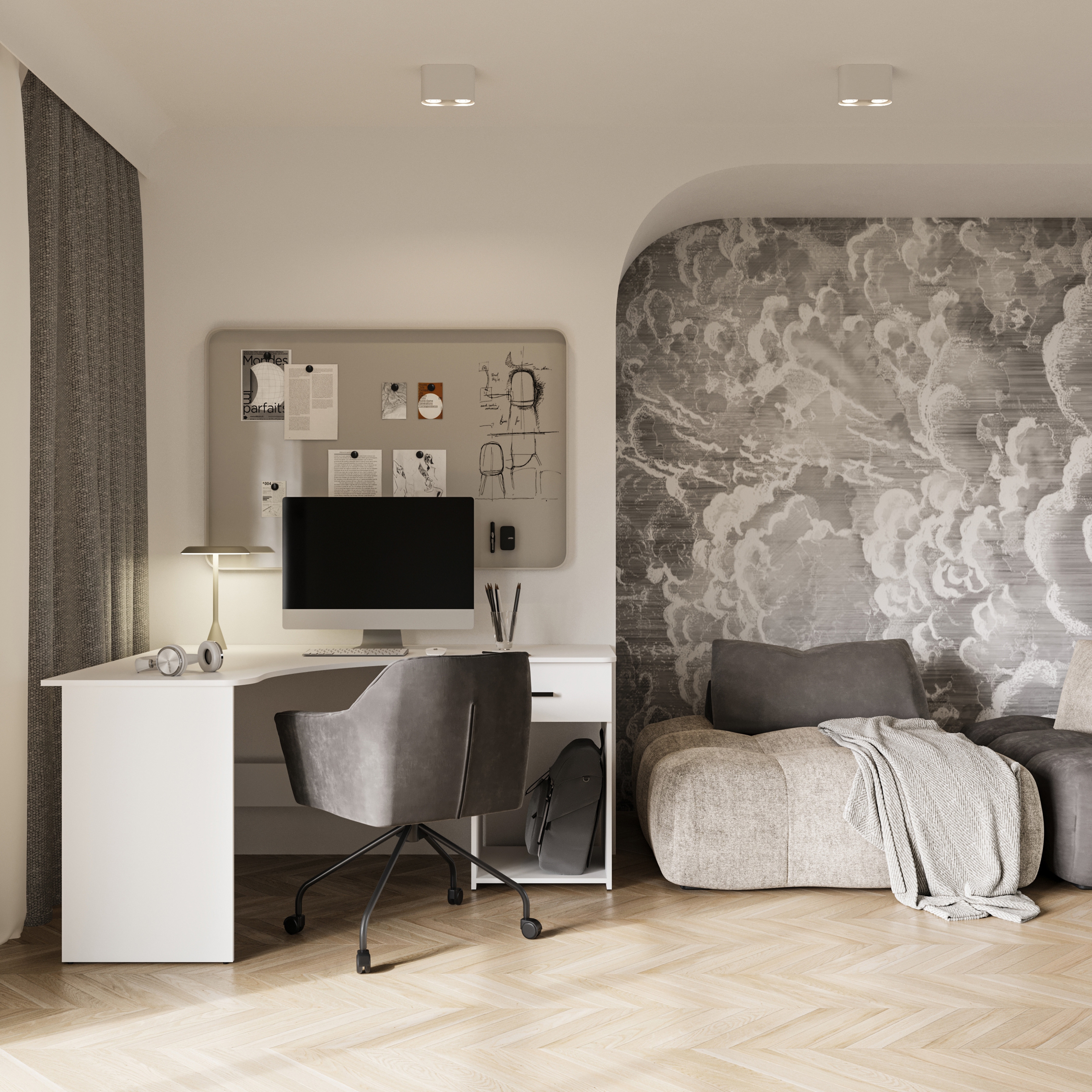 Rohový písací stôl Corner so zásuvkou a otvorenou policou - biely Písací stôl narozne Corner z szuflada i wneka 155x125 cm - Biely