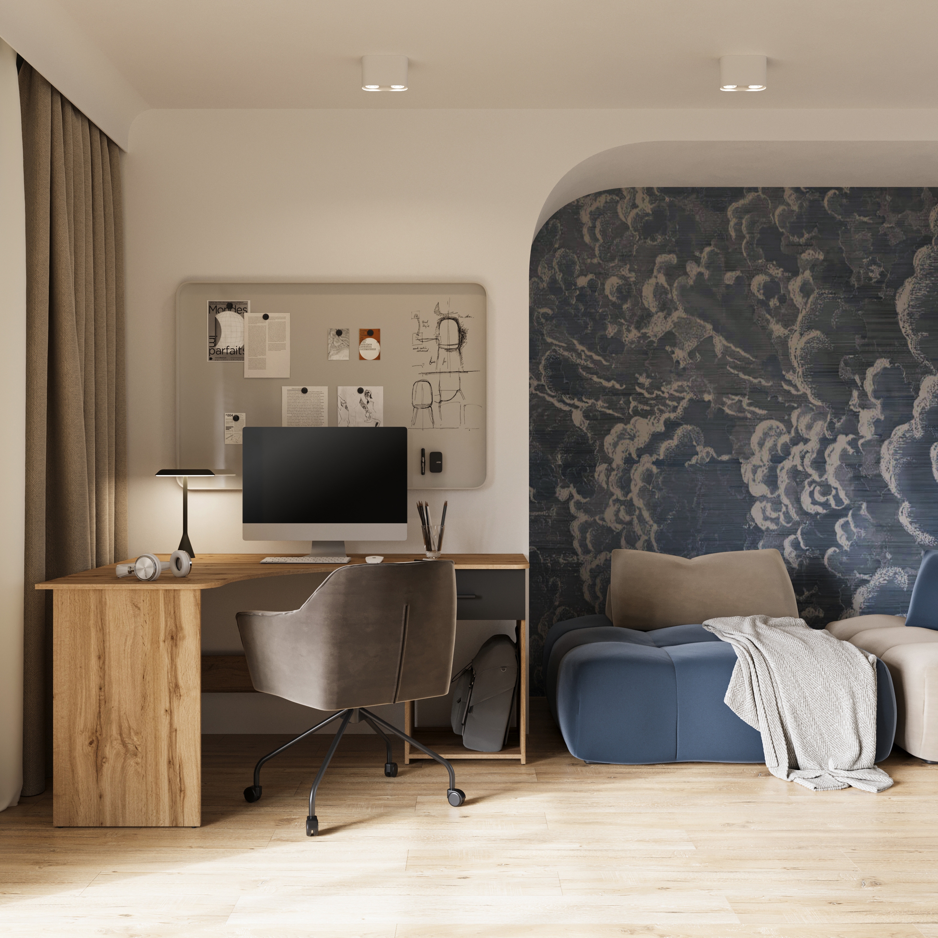 Rohový psací stůl Corner 155x125 cm se zásuvkou a přihrádkou - dub wotan / onyx černá psací stůl narozne Corner z szuflada i wneka 155x125 cm - dub wotan / onyx černá