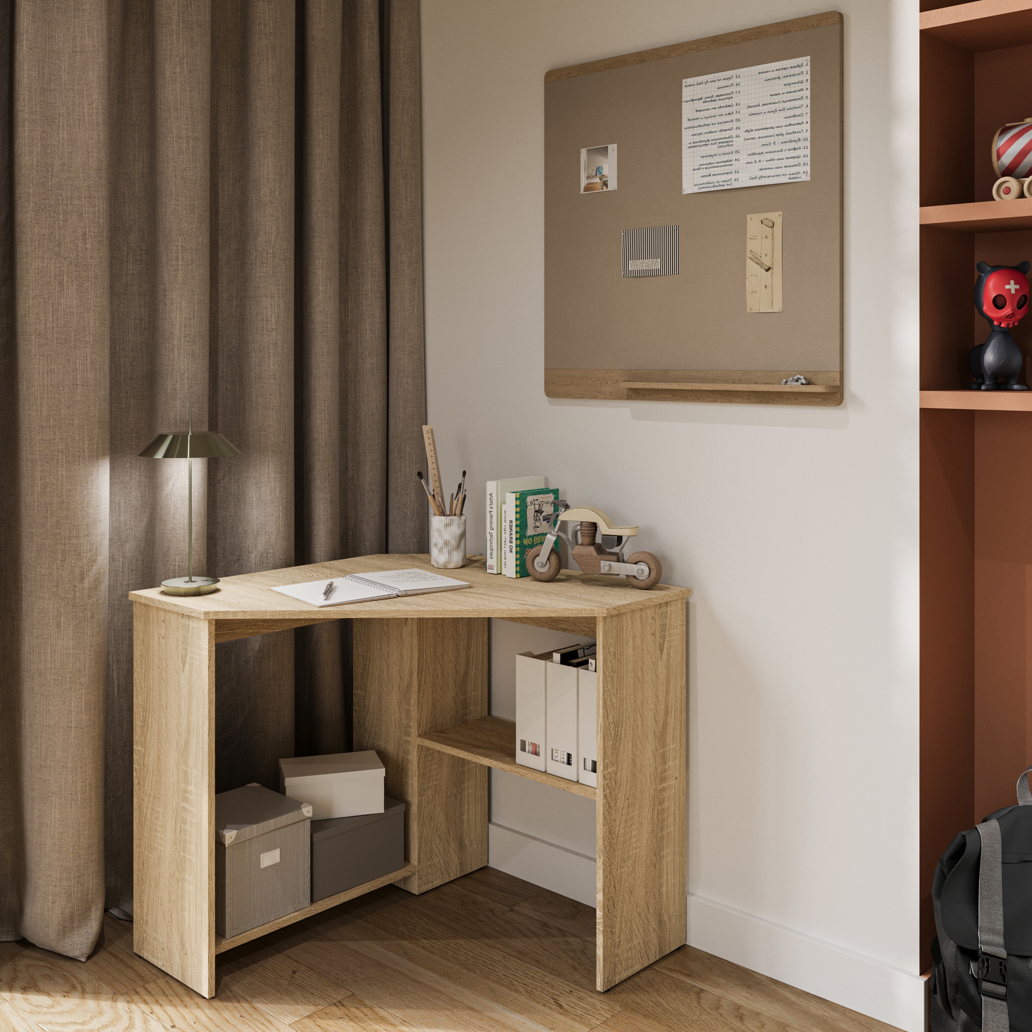 Rohový psací stůl Rino 80x80 cm - dub sonoma psací stůl narozne Rino 80x80 cm - dub sonoma