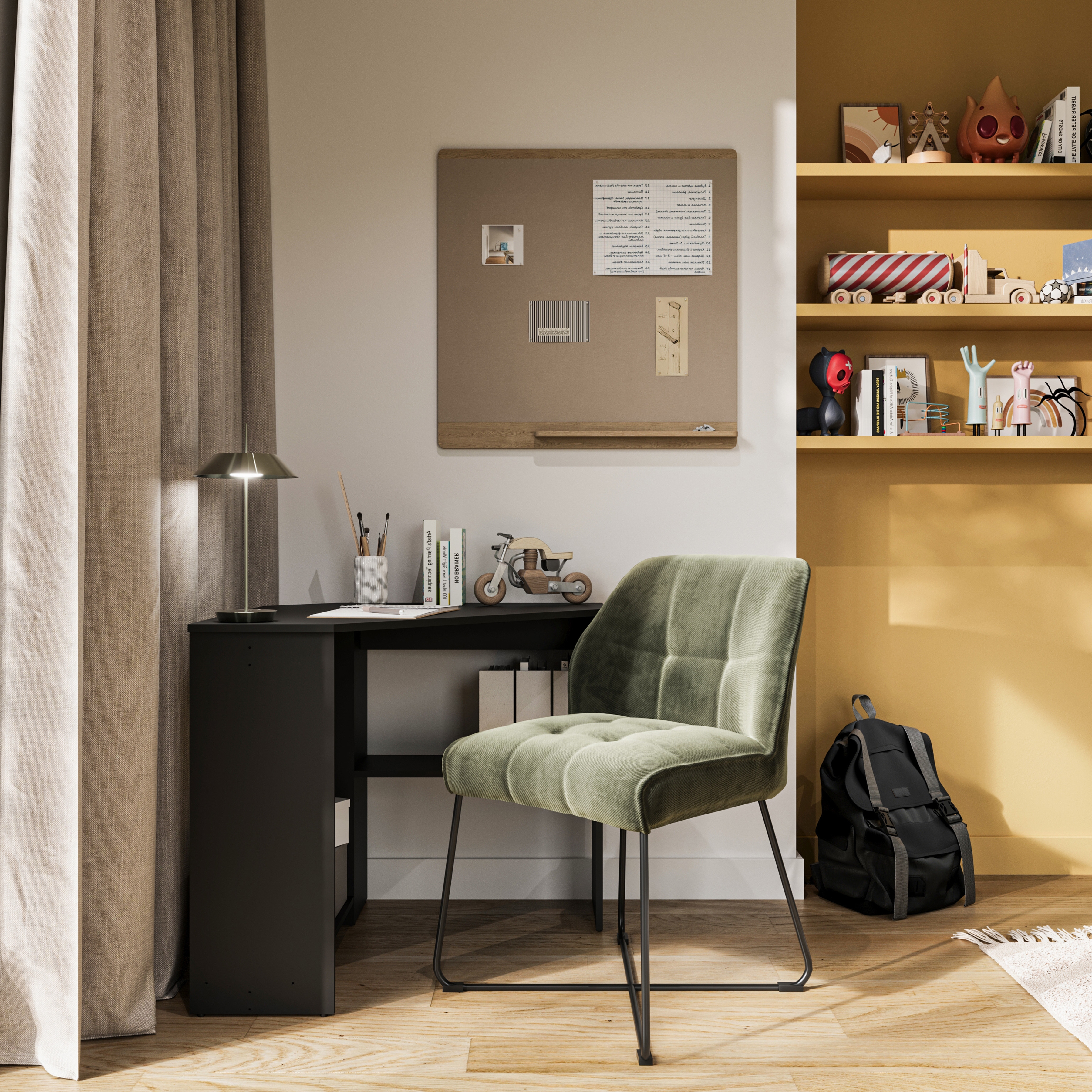 Rohový psací stůl Rino 80x80 cm - onyx černá psací stůl narozne Rino 80x80 cm - onyks černá