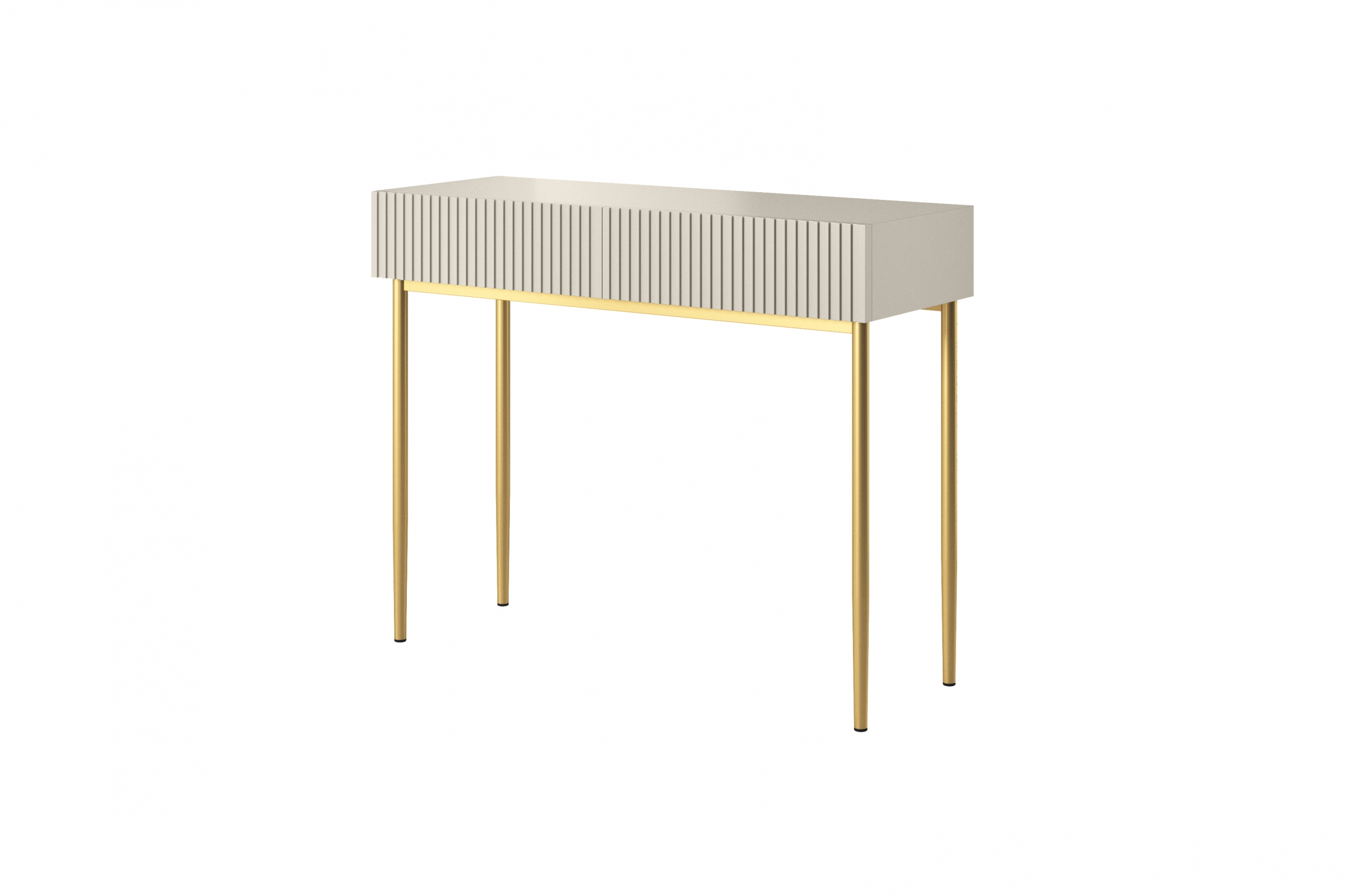 Psací stůl Nicole 100 cm se zásuvkami - kašmír / zlaté nožky psací stůl Nicole 100 cm se zásuvkami - kašmír / zlote nozki
