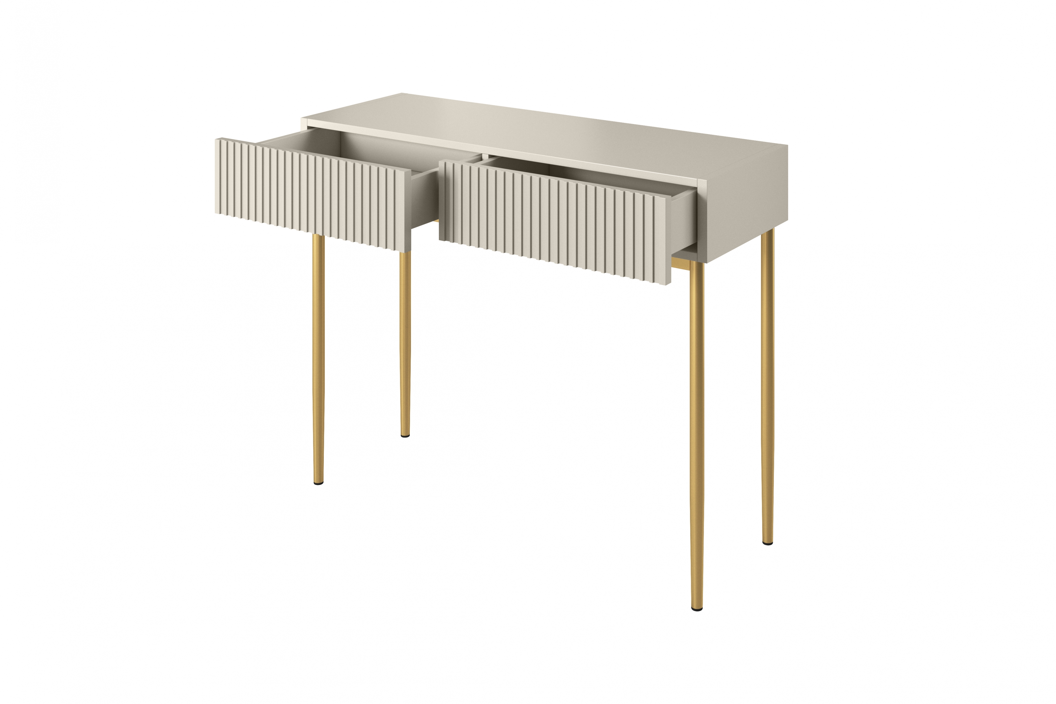 Psací stůl Nicole 100 cm se zásuvkami - kašmír / zlaté nožky psací stůl Nicole 100 cm se zásuvkami - kašmír / zlote nozki
