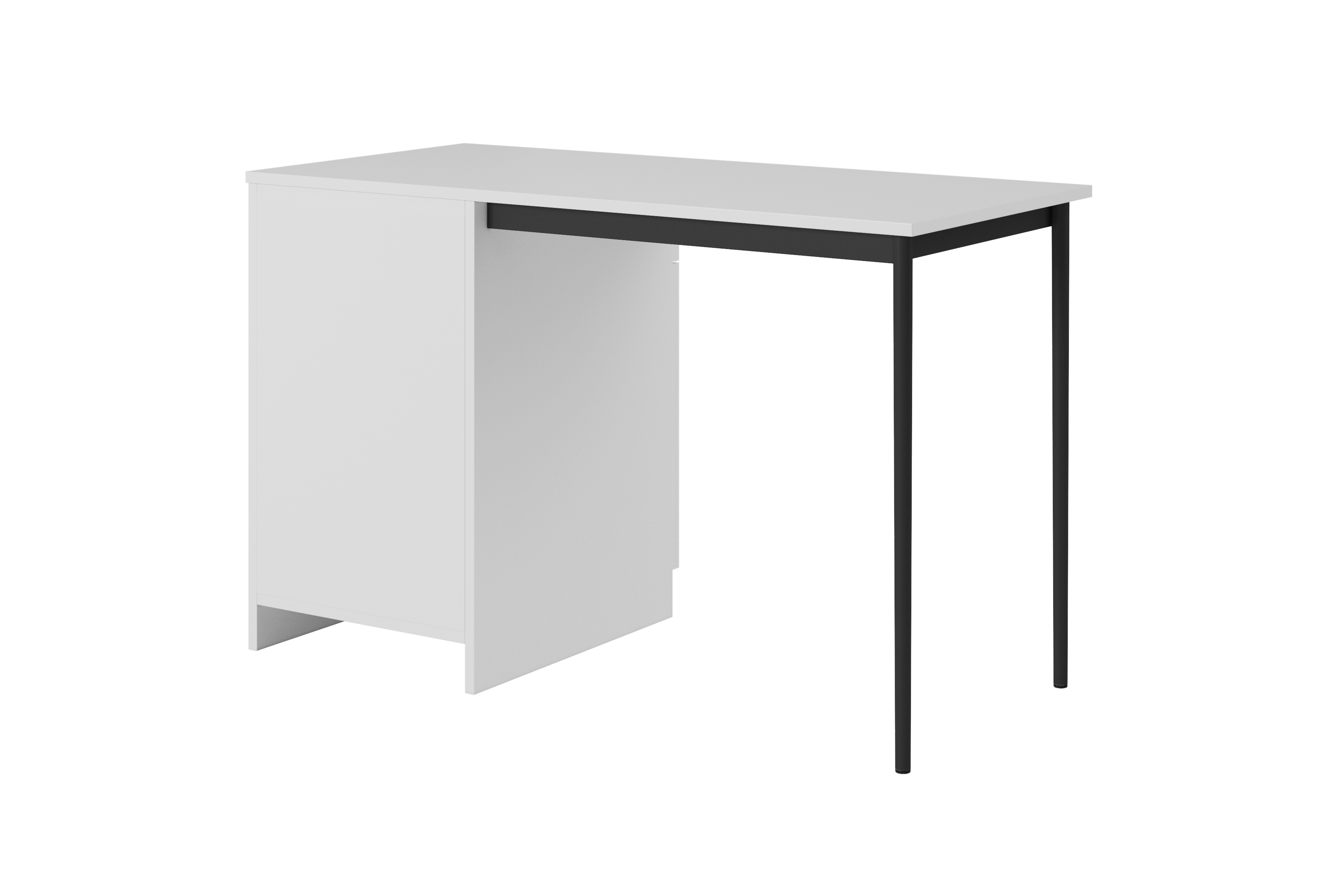 Psací stůl Nicole 120 cm – bílý mat / černé nožky psací stůl Nicole 120 cm z szuflada - bílý mat / černá nozki