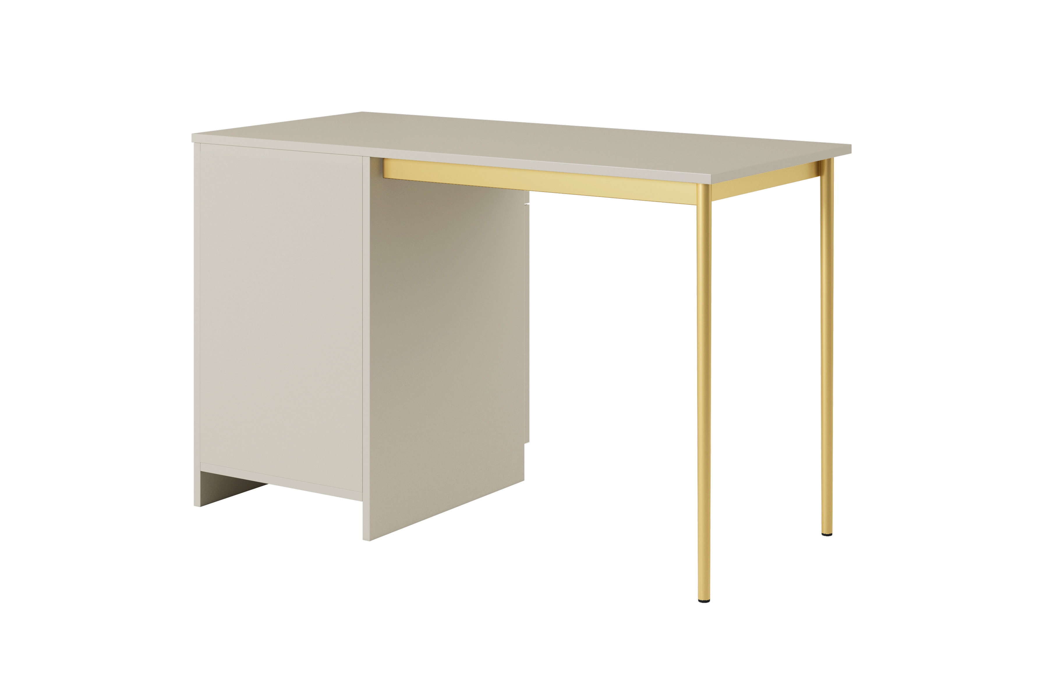 Písací stôl Nicole 120 cm so zásuvkou – kašmírová / zlatá Písací stôl Nicole 120 cm z szuflada - kašmír / zlote nozki