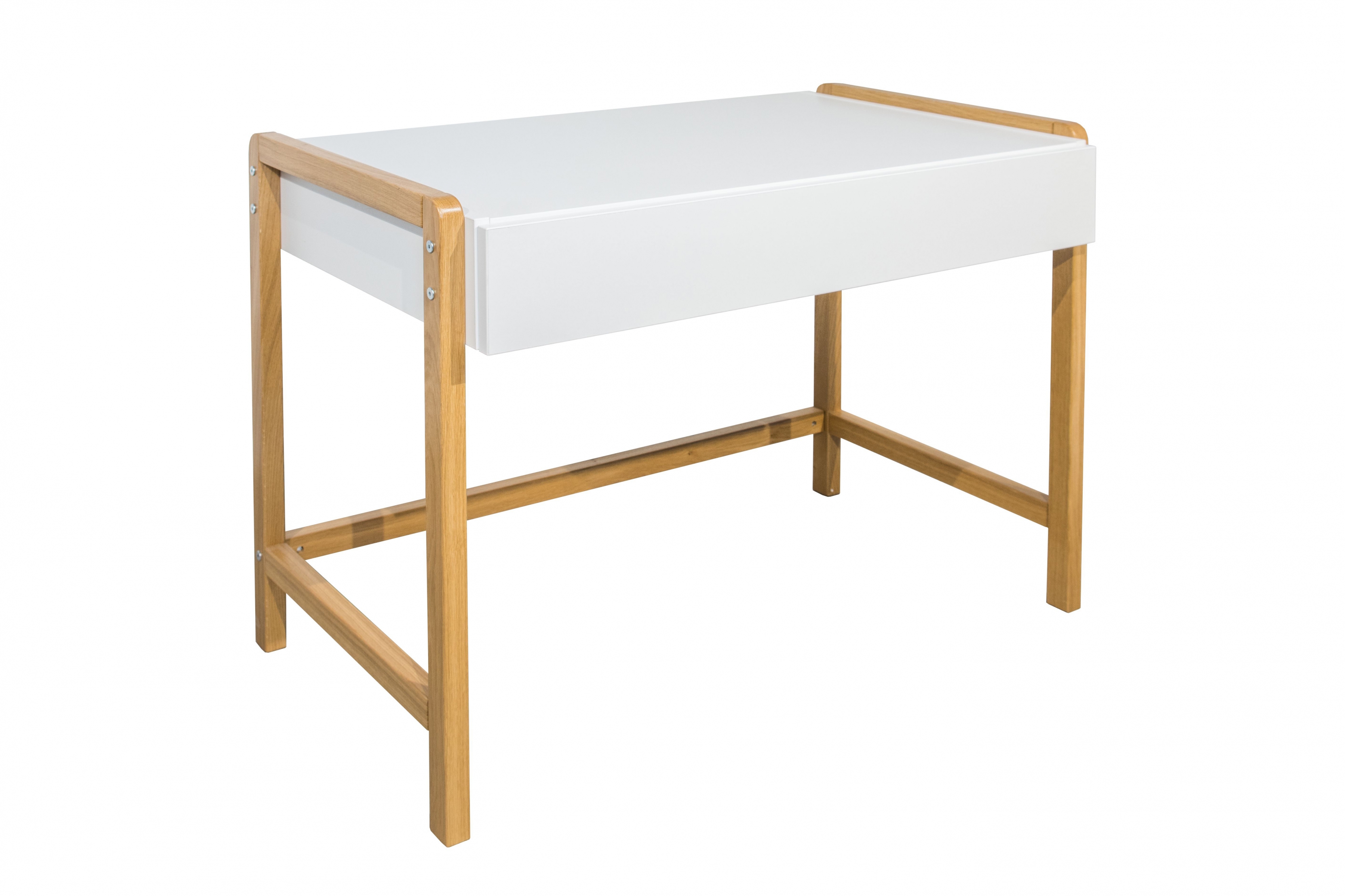 Detský písací stôl Silia 100 cm so zásuvkou - alpská biela / dub Písací stôl Silia 100 cm z szuflada - Biela alpejska / Dub