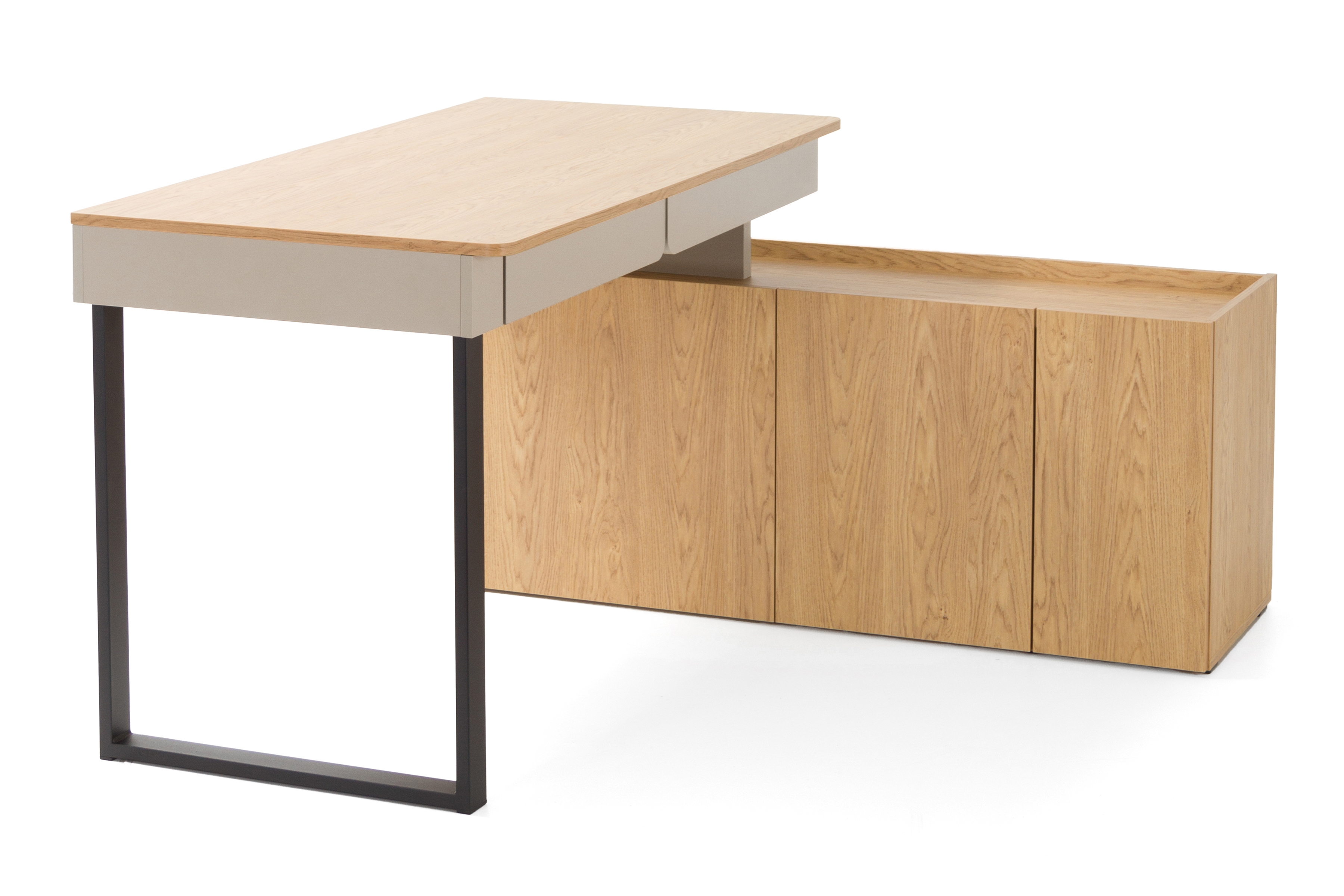 Psací stůl s komodou Luca - písková / dub olejovaný psací stůl z komoda Luca 10 - bez Pískový / dub olejowany