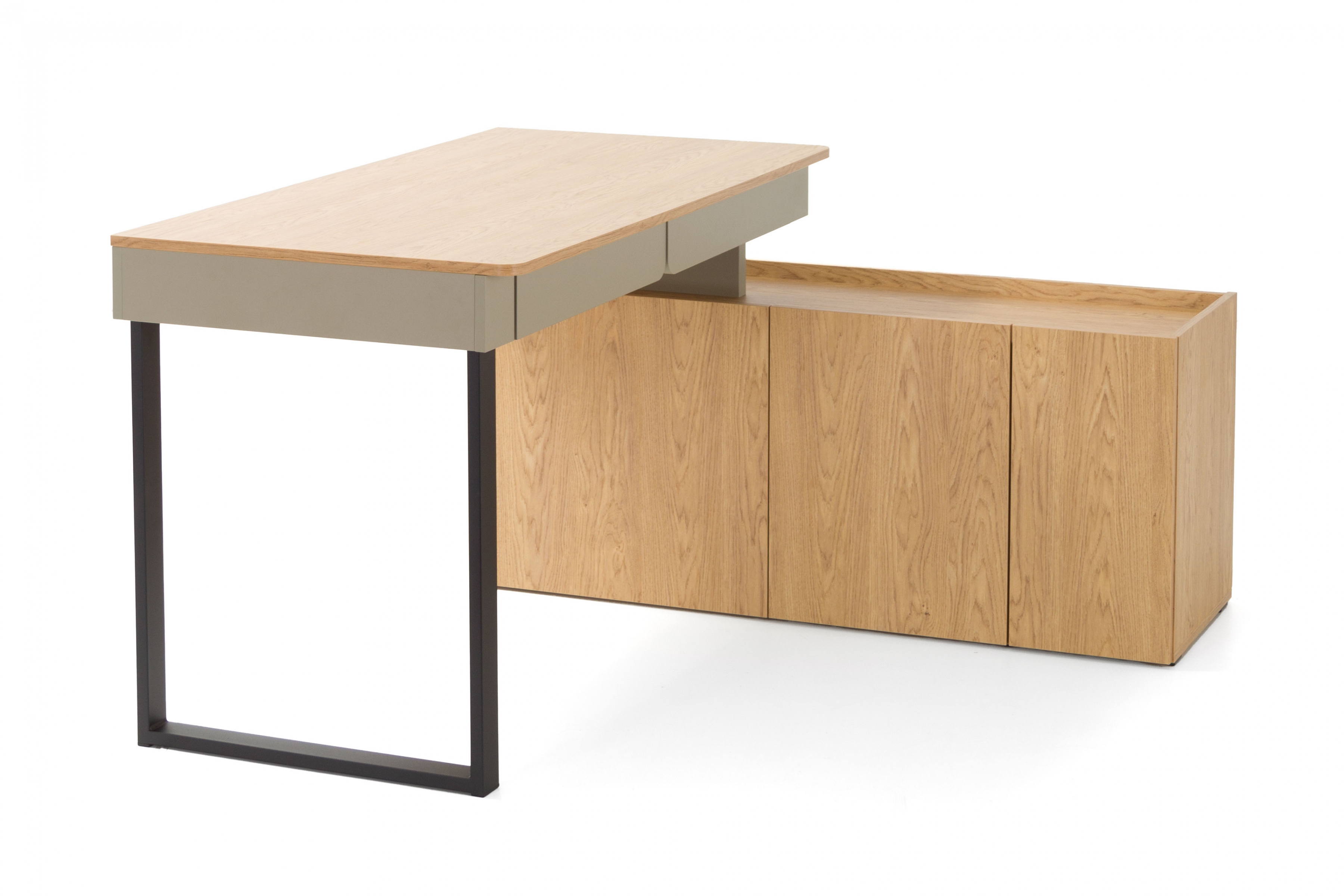 PC stôl s komodou Luca - eukalyptus / dub baltic dune Písací stôl z komoda Luca 10 - eukaliptus / Dub baltic dune