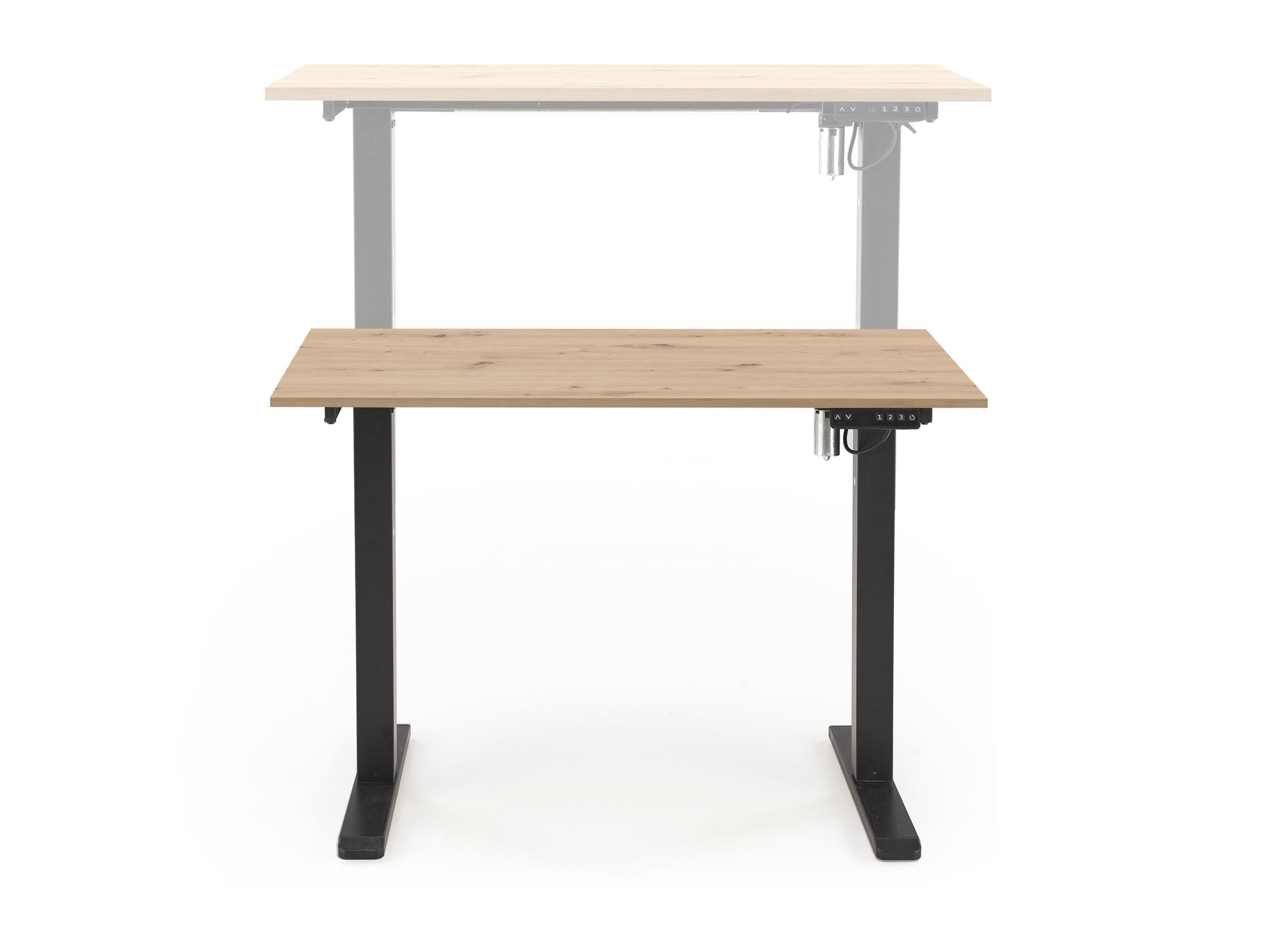 Písací stôl výškovo nastaviteľný B53 - 105x56 cm - Dub zlaté / Čierny Písací stôl z regulacja wysokosci b53 - 105x56 cm - Dub zlaté / Čierny