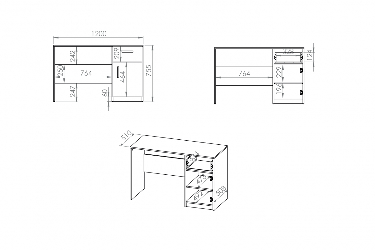 Psací stůl Makat 08 se zásuvkou Psací stůl se zásuvkou