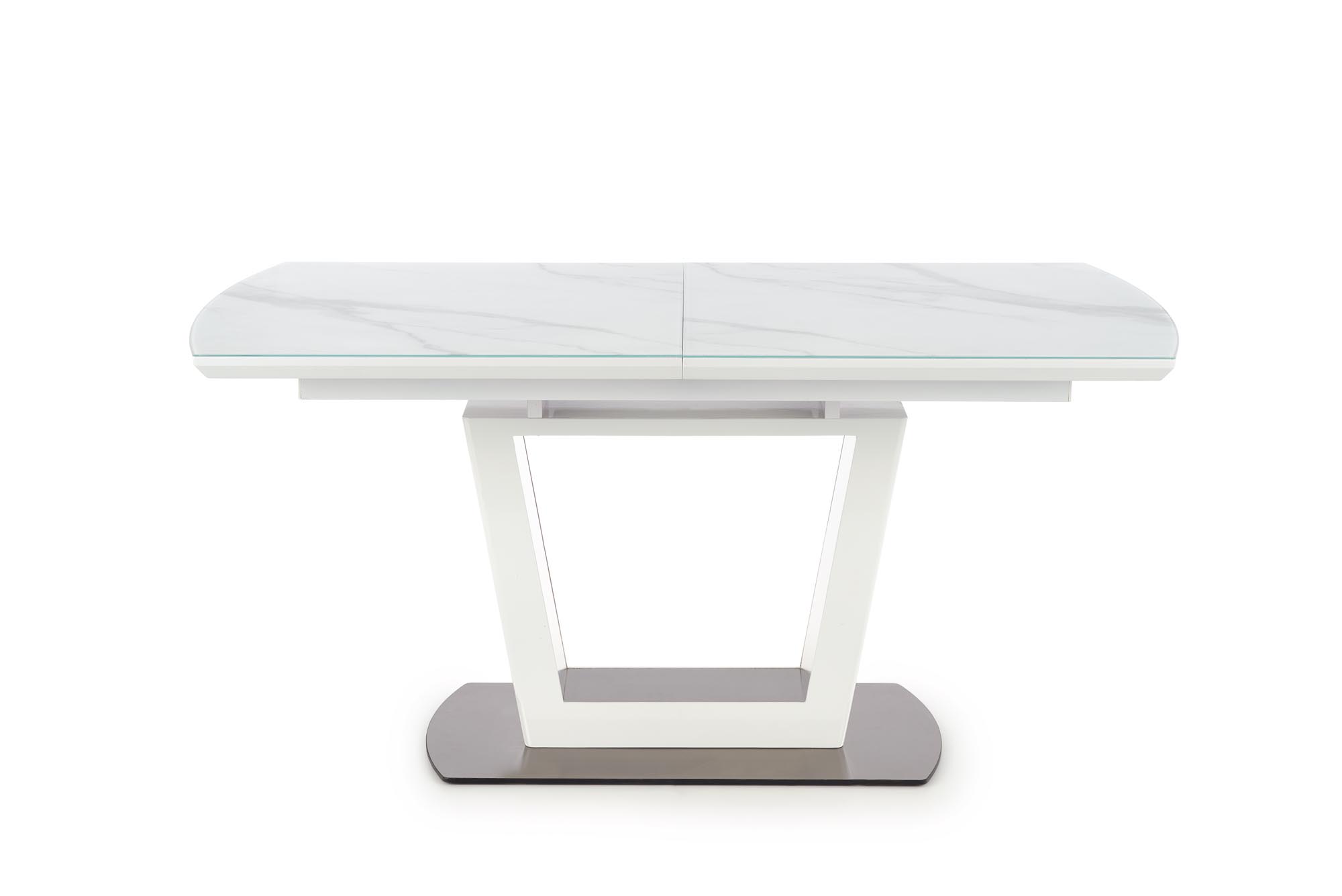 Masă de sufragerie BLANCO 160-200 cm - Blat - marmură Alb / Alb, picior - Alb blanco stůl rozkládací Deska - Alb mramor / Alb, noha - Alb