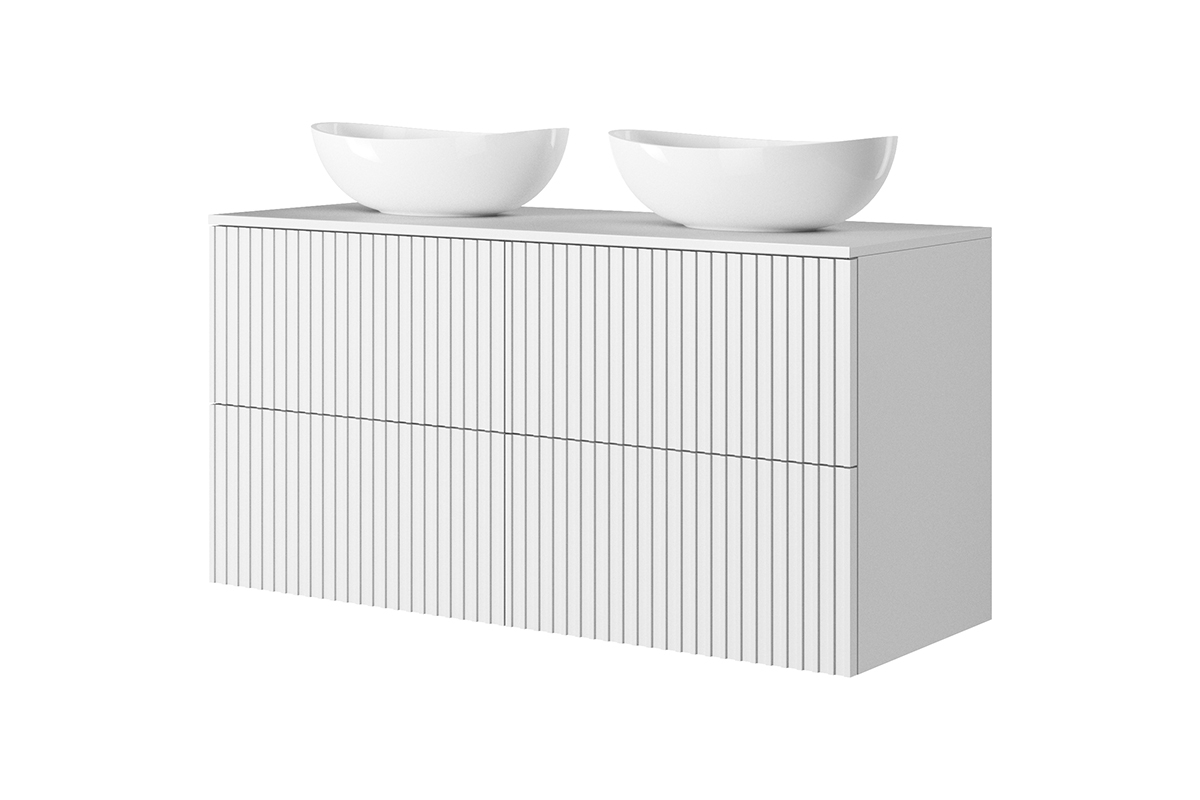 MDF doska pod umývadlo Nicole 120 cm - biely mat Pracovná doska Nicole 120 cm - biely mat MDF -  umywalkami nablatowymi a skriňkami wiszacymi bialymi