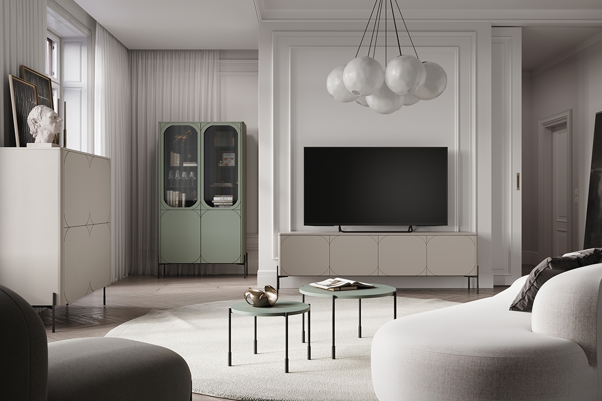 Kulatý konferenční stolek Sonatia 60 cm - olivová konferenční stolek okragly Sonatia 60 cm - Oliva - aranzacja