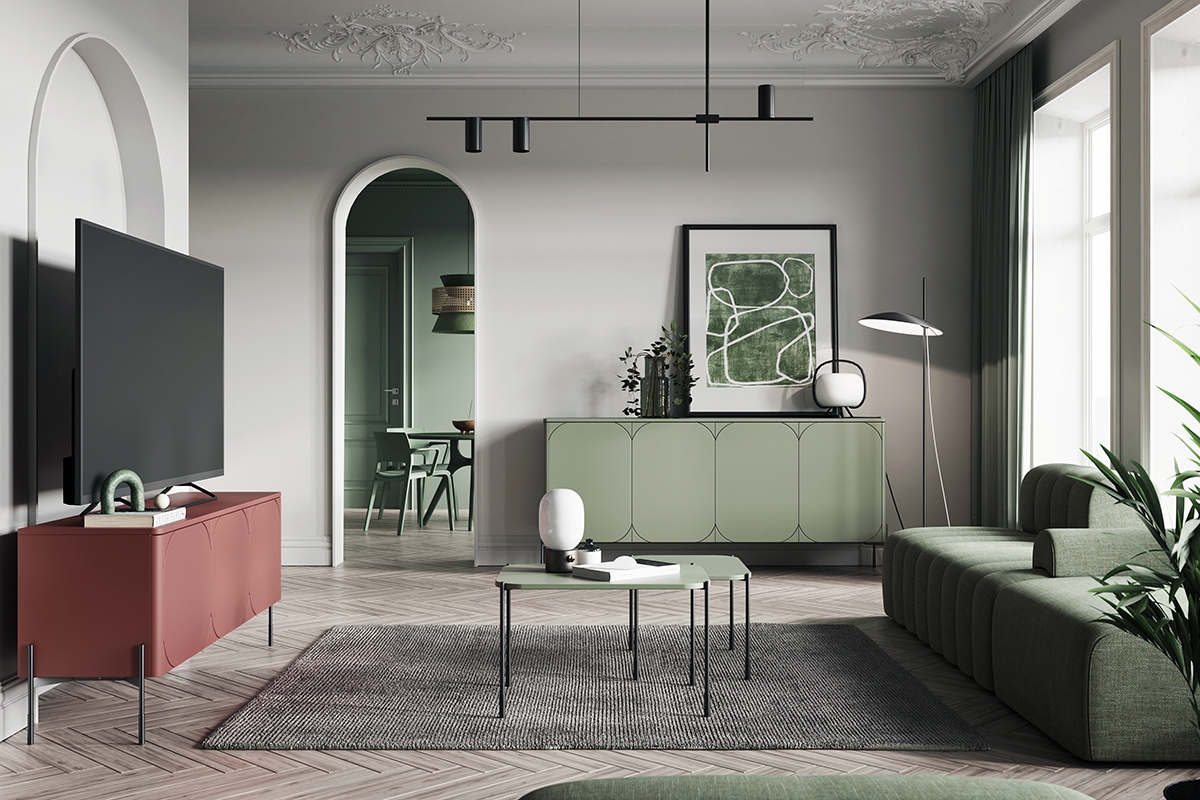 Konferenční stolek Sonatia 70x50 cm - olivová konferenční stolek prostokatny Sonatia 70 cm - Oliva - aranzacja 1