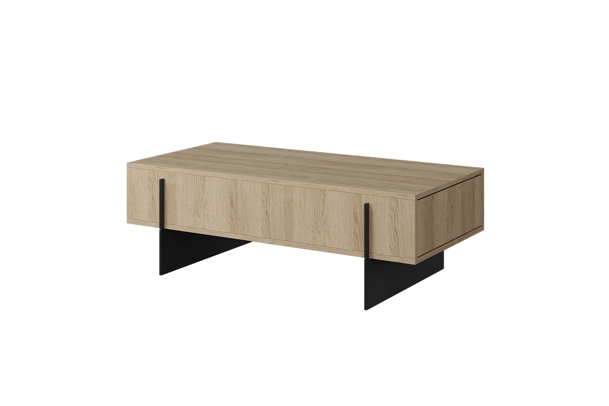 Konferenční stolek Larena se zásuvkami 120 cm - dub piškotový / černé nožky stolik kawowy
