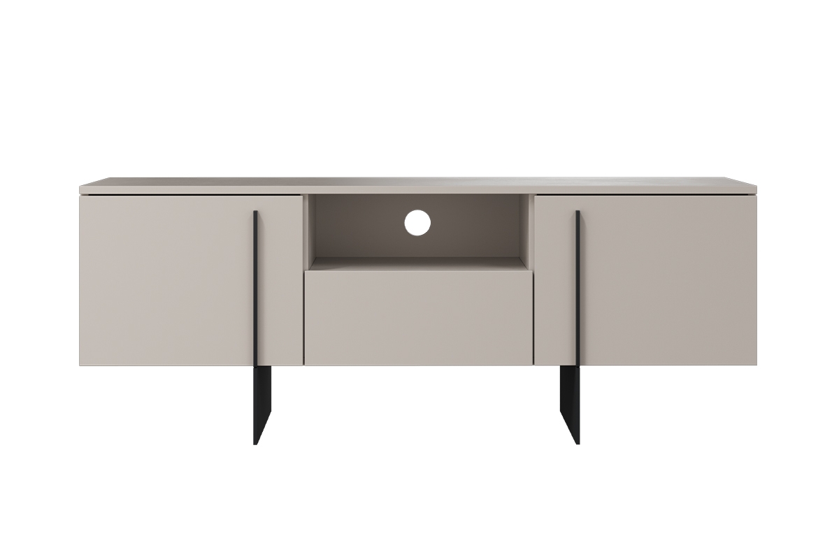 TV stolík Larena 150 cm s otvorenou policou - kašmírová / čierne nožičky Béžová TV skrinka