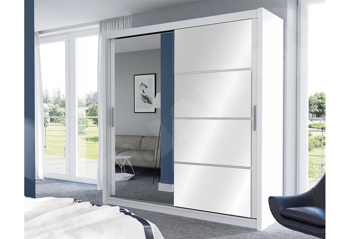 Skriňa Brandon 150 biely lesk Skriňa Brandon Biela vizualizácia