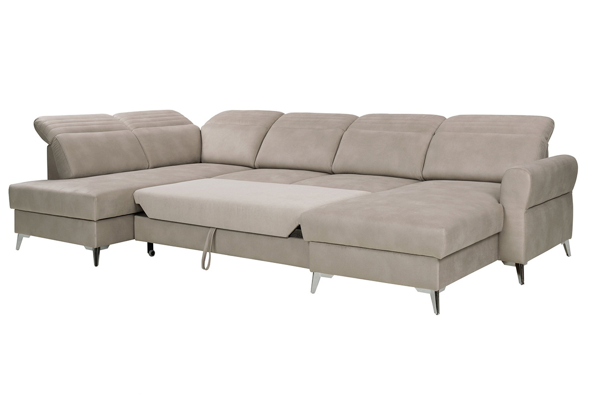 Rozkládací rohová sedací souprava Calabria I na kovové podstavě Rohová sedací souprava s funkcí spaní Calabria I na kovové podstavě - Funkce spaní