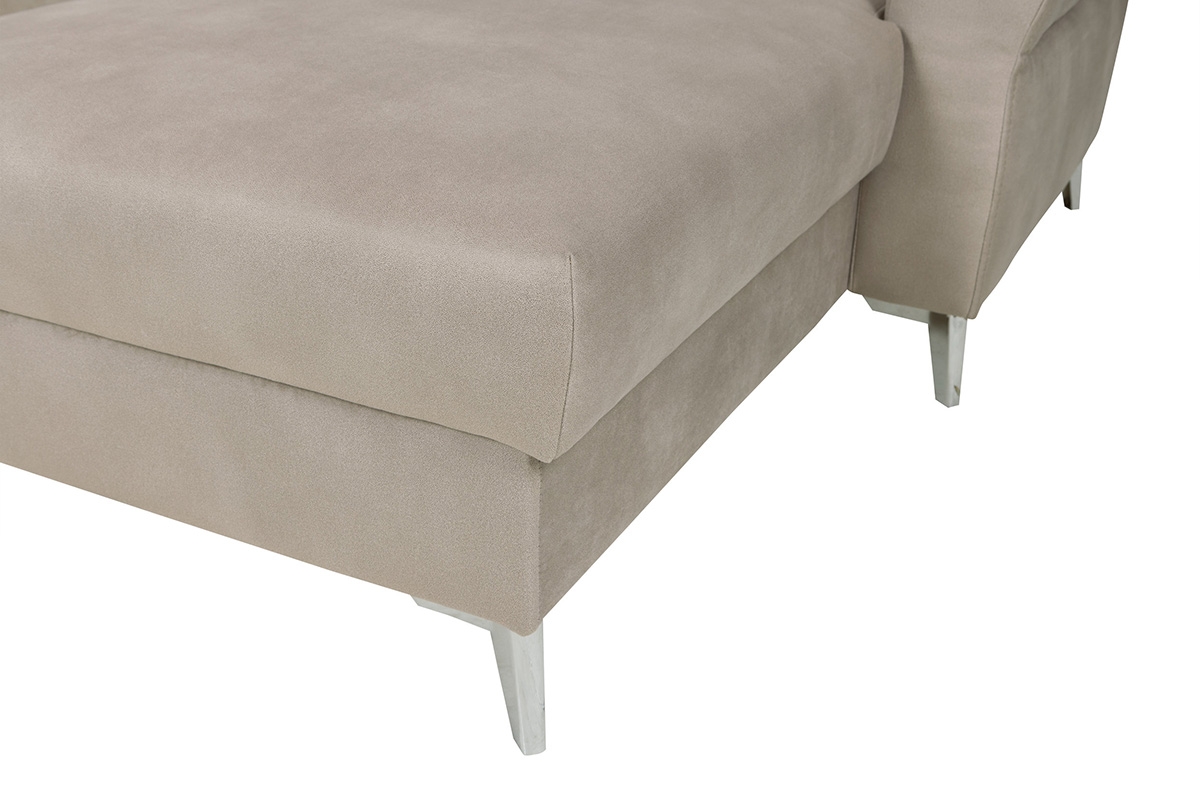 Rozkládací rohová sedací souprava Calabria I na kovové podstavě Rohová sedací souprava s funkcí spaní Calabria I na kovové podstavě  - ocelové nozki