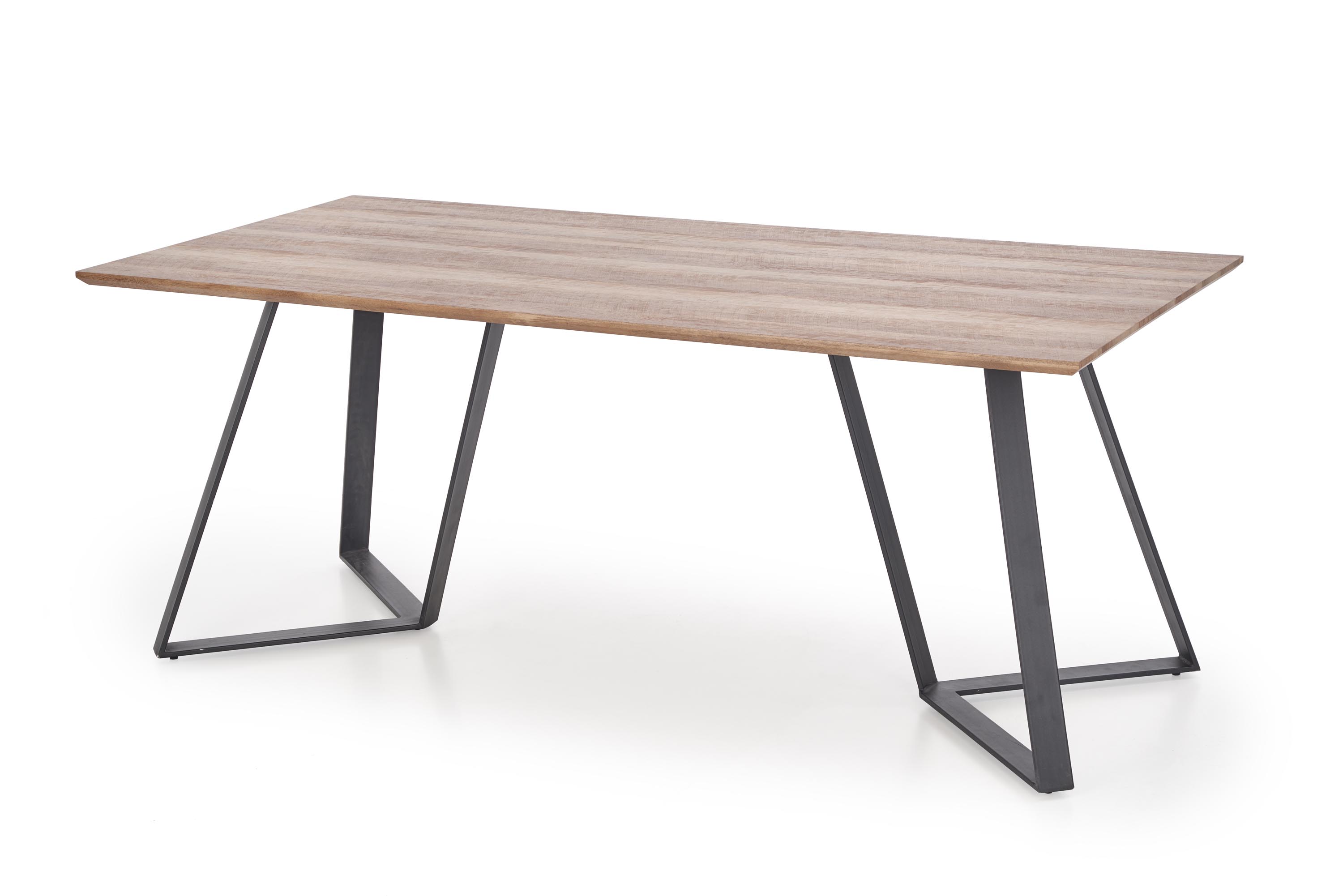 stôl Calgary - Orech rustykalny / Čierny calgary Stôl, Pracovná doska - Orech rustykalny, nogi - Čierny