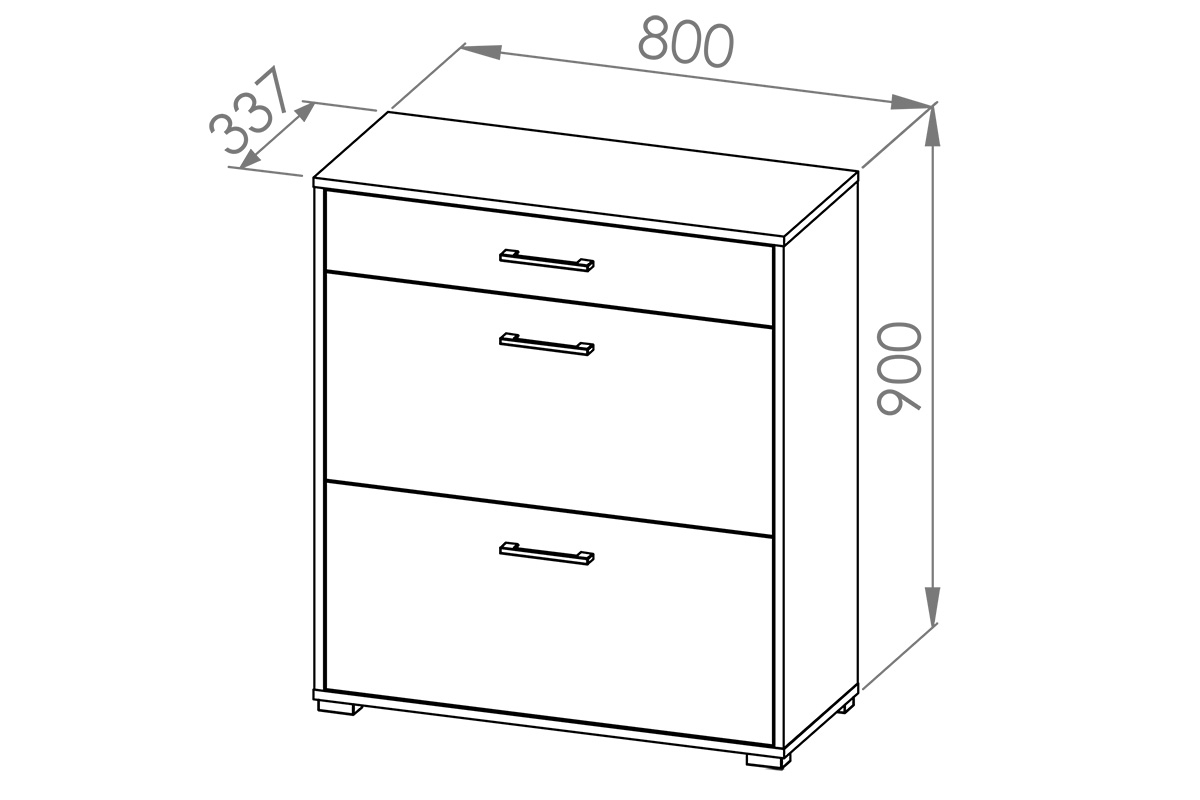 Botník Migoz 80 cm s výklopnými dvířky a zásuvkou - dub sonoma světlý Skříňka na boty z uchylnymi drzwiami i szuflada Caro 10 - Světlá sonoma- Rozměry