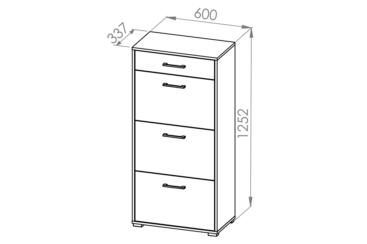 Botník Migoz 60 cm s výklopnými dvířky a zásuvkou - dub sonoma světlý Skříňka pro předsíně