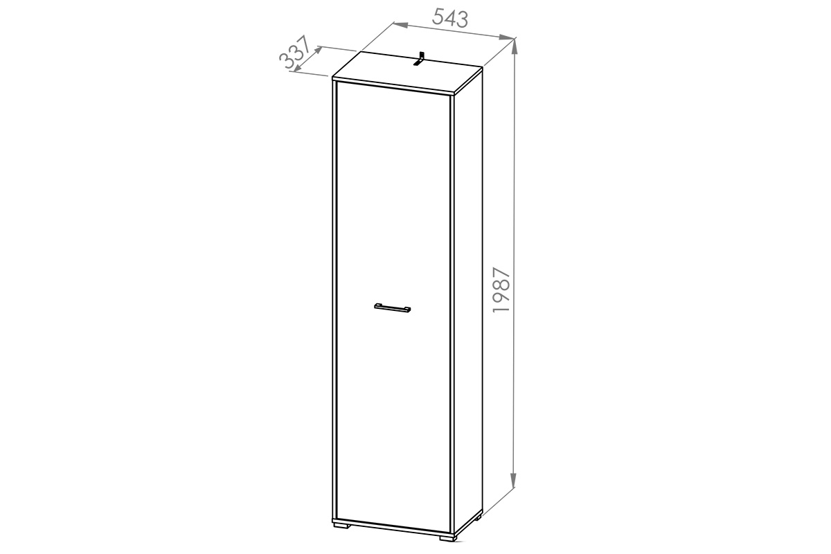 Skriňa jednodverová Migoz 16 do predsienie - svetlá sonoma Skriňa na kurtki