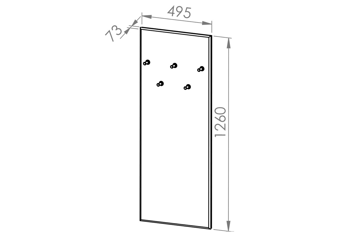 Čalouněný věšák Migoz 50 cm pro předsíň - černá Věšák na kurtki