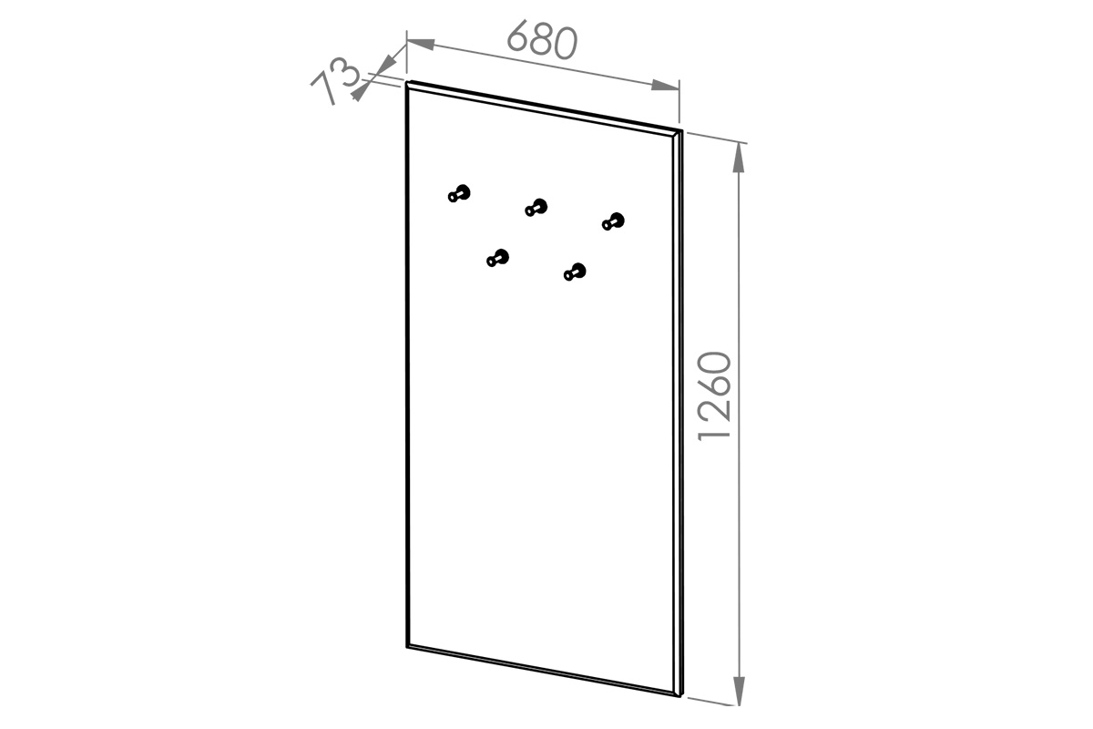 Čalouněný věšák Migoz 68 cm pro předsíň - černá černé Nábytek